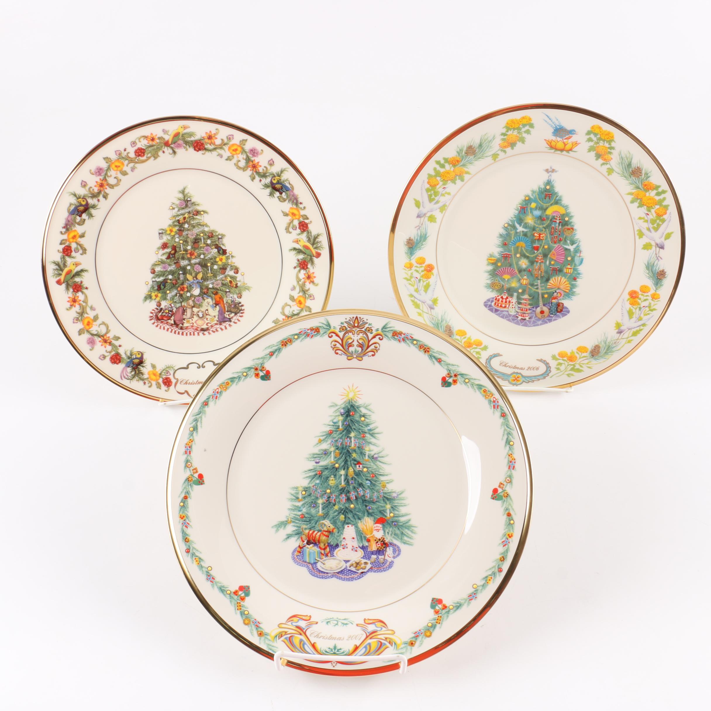 Limited Edition Lenox "Christmas Trees Around The World" Decorative Plates