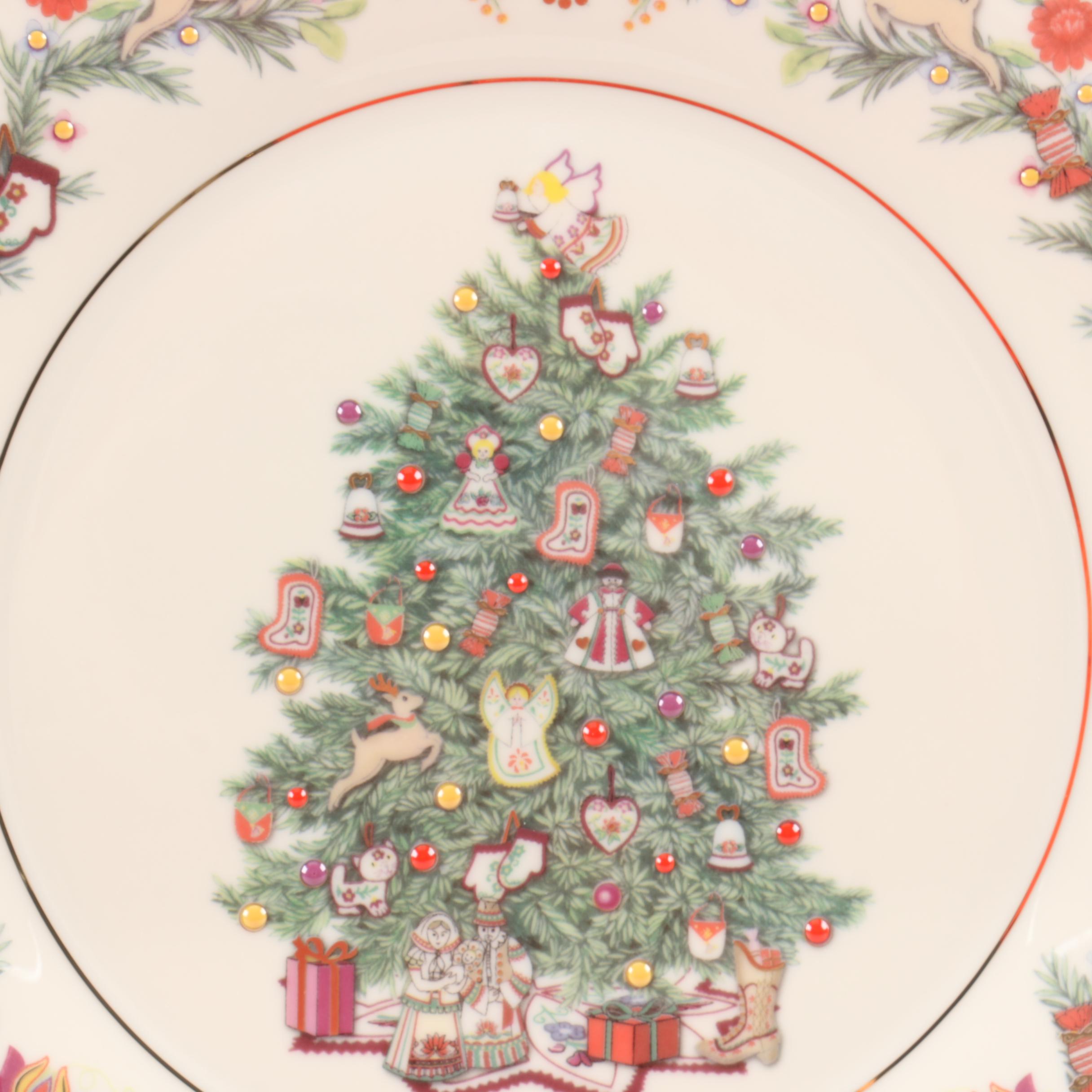 Limited Edition Lenox "Christmas Trees Around The World" Decorative Plates