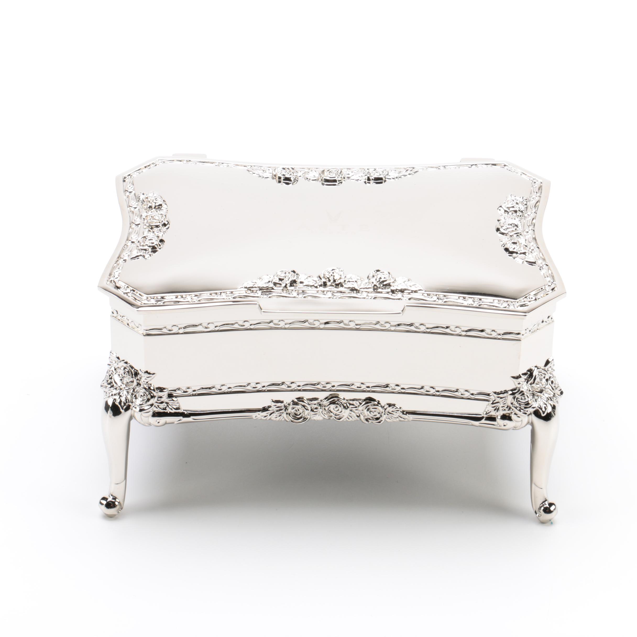 Arte Madrid Silver Plate Jewelry Box