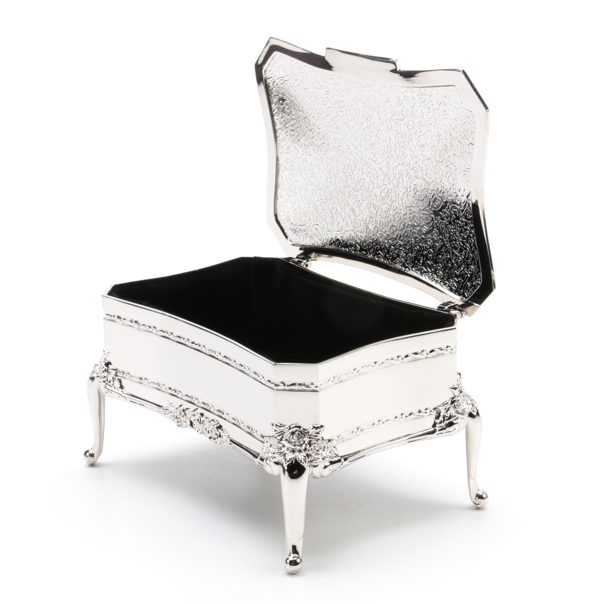 Arte Madrid Silver Plate Jewelry Box