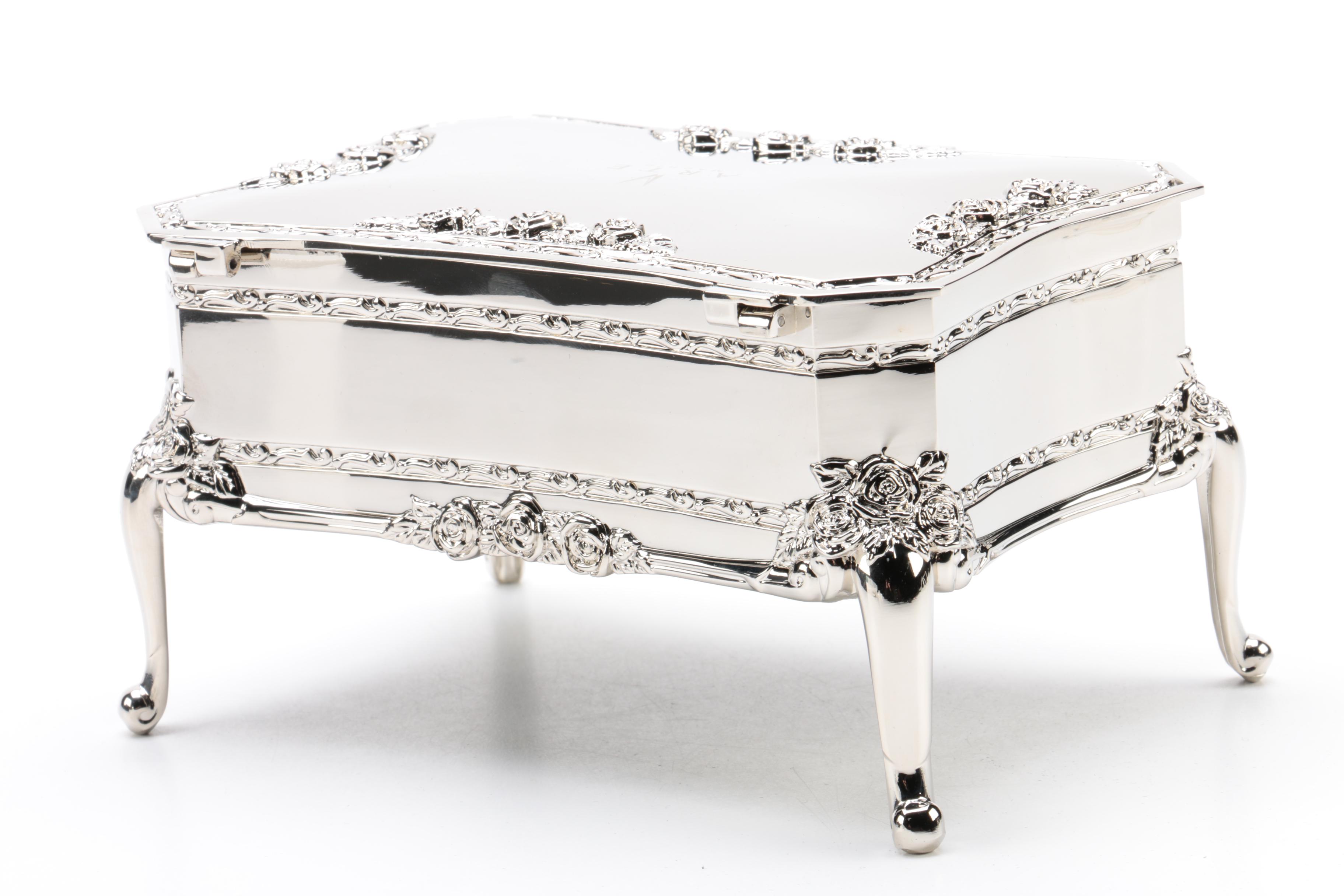 Arte Madrid Silver Plate Jewelry Box