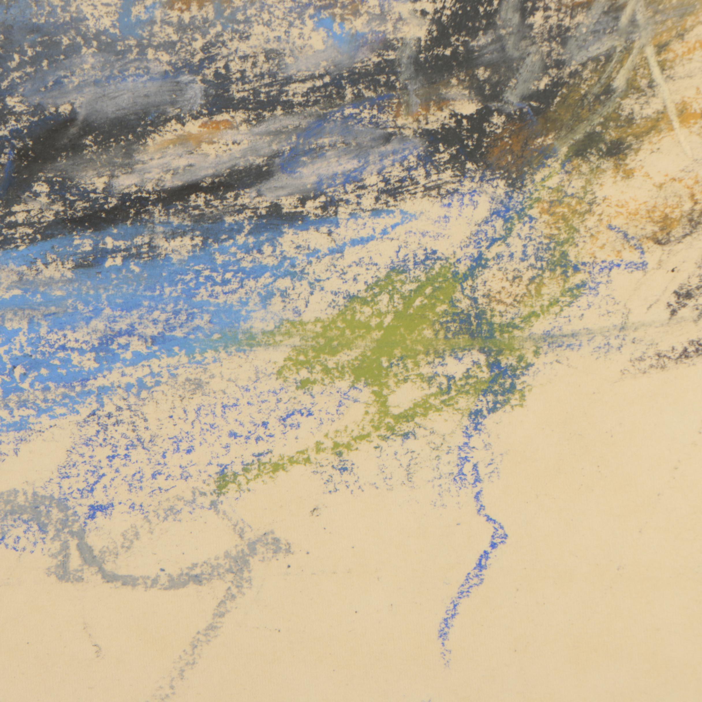 Wolf Kahn Pastel Drawing "Untitled (Browns in Vermont)"