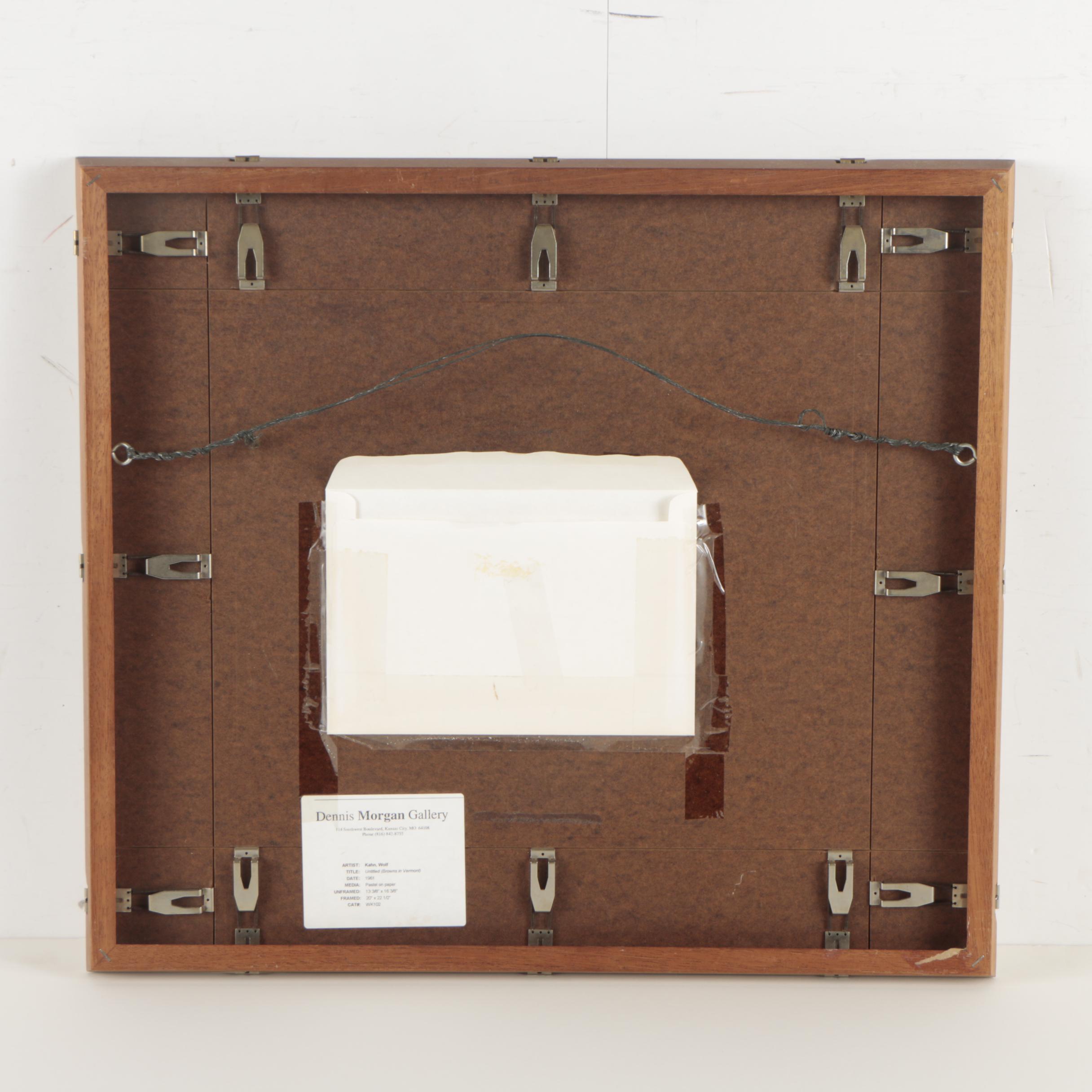 Wolf Kahn Pastel Drawing "Untitled (Browns in Vermont)"