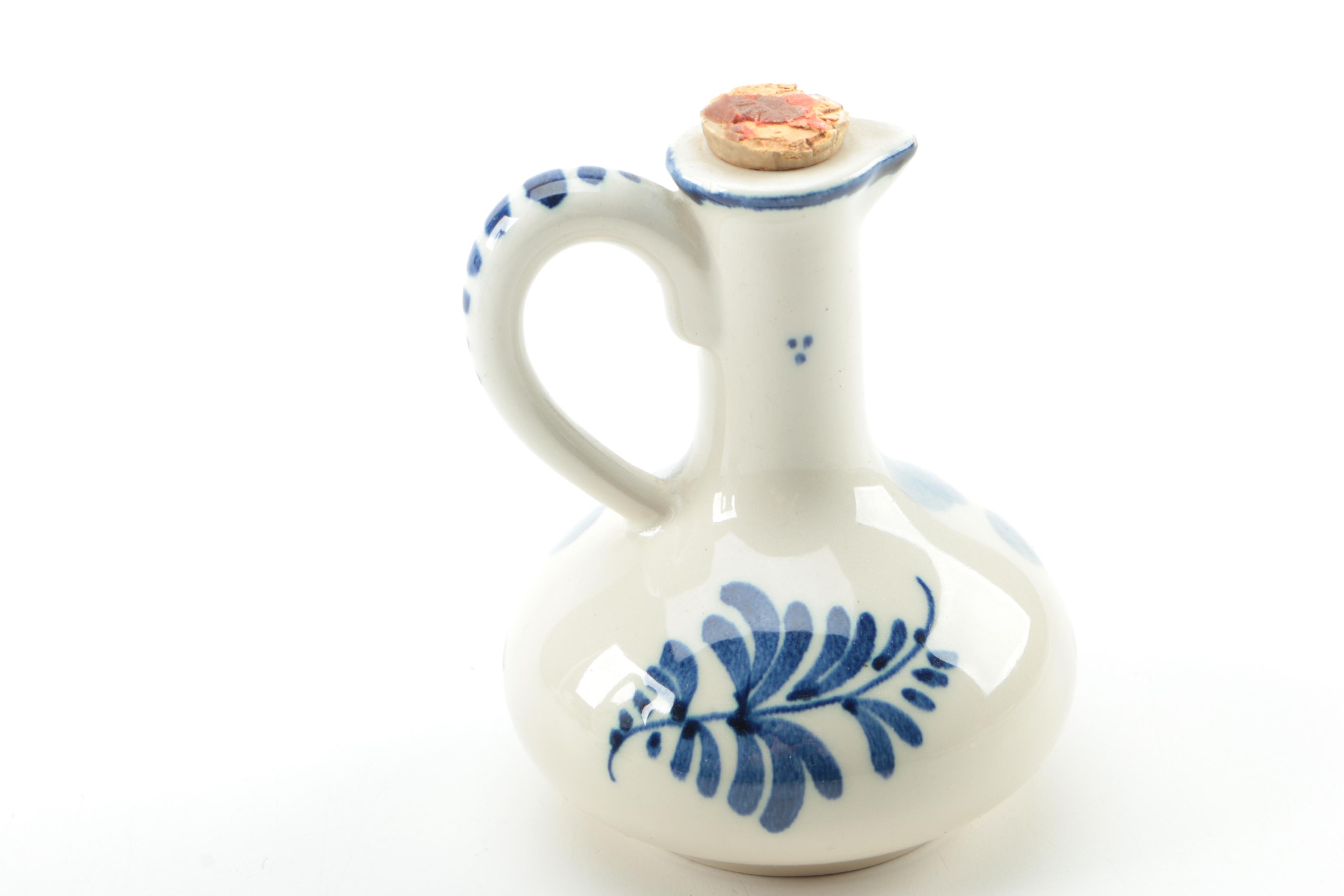 Delft Earthenware Jugs with Vintage Russian Collectible Plate