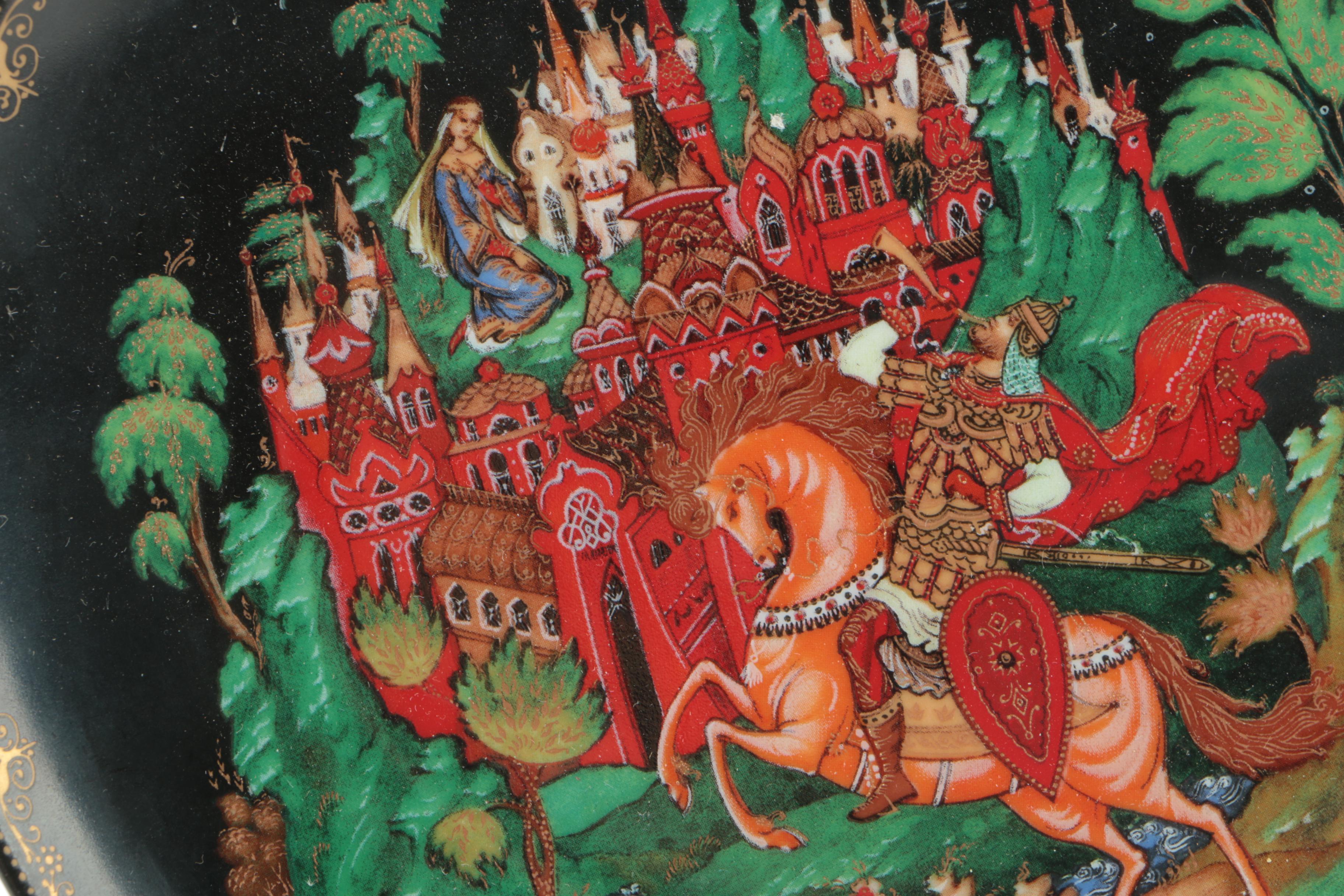 Delft Earthenware Jugs with Vintage Russian Collectible Plate