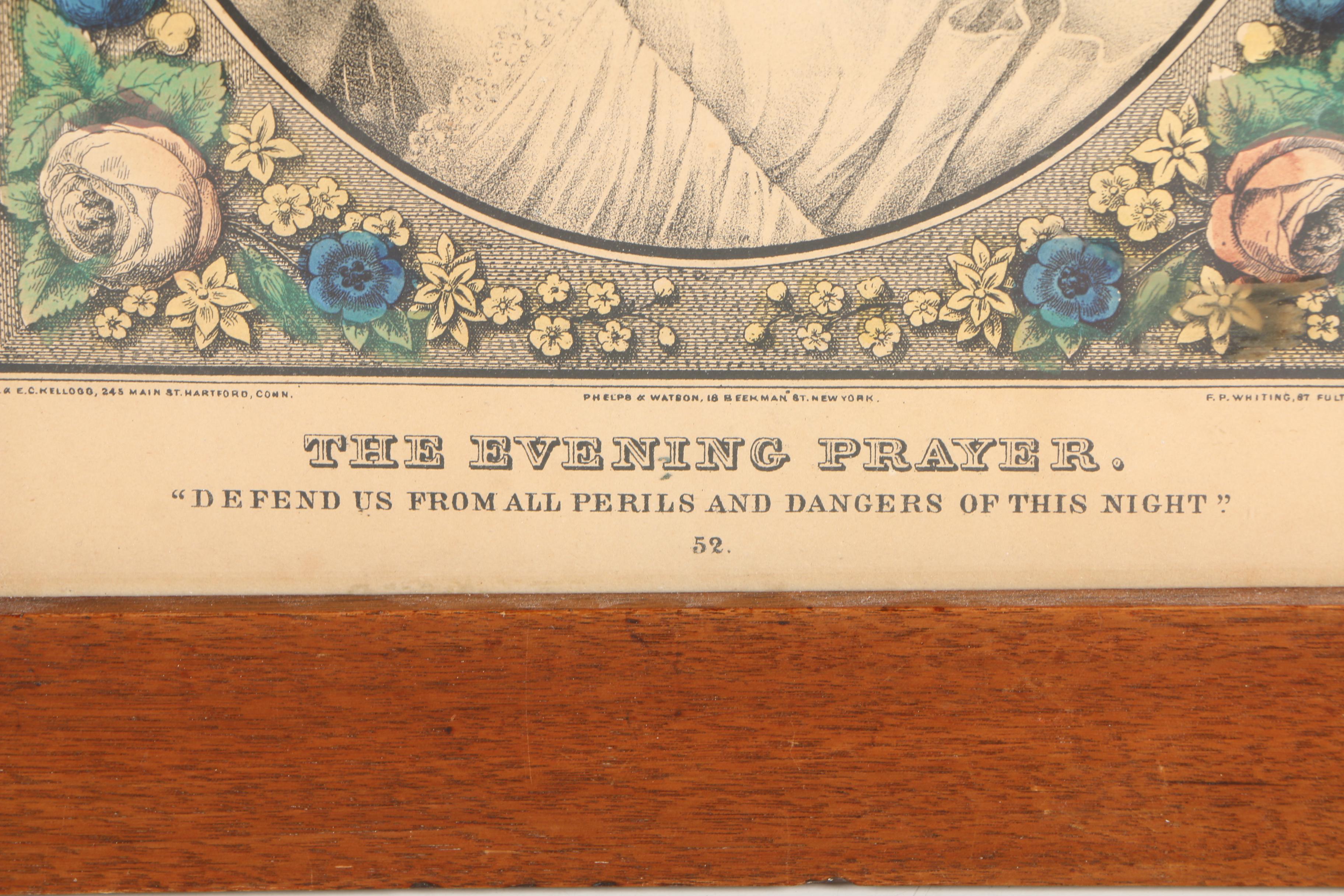 Hand-Colored Lithograph "The Evening Prayer"