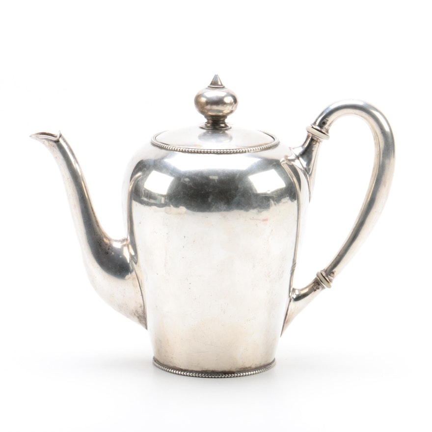 Wilhelm Binder German 800 Silver Beaded Teapot