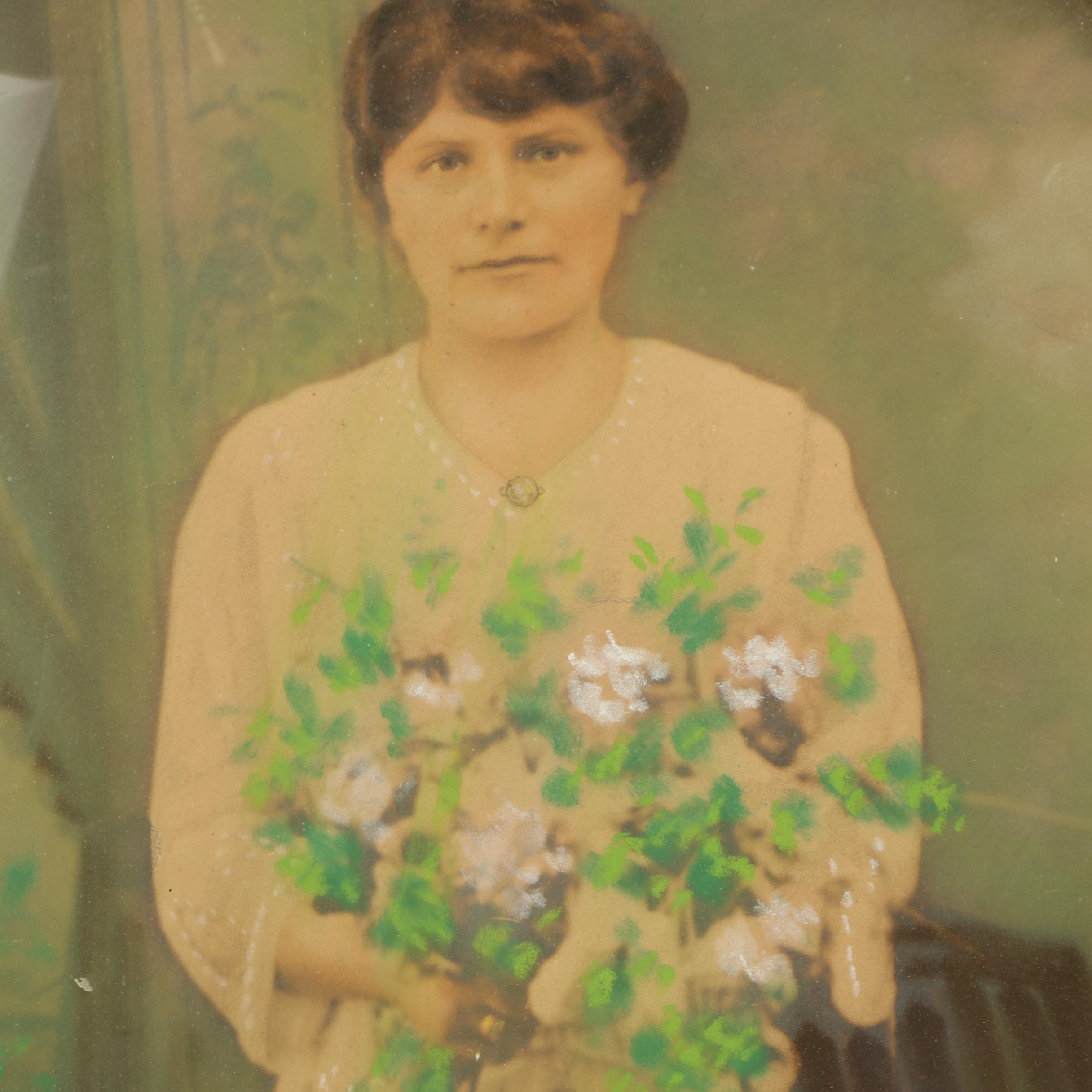 Antique 19th-Century Hand-Tinted Photographic Portrait