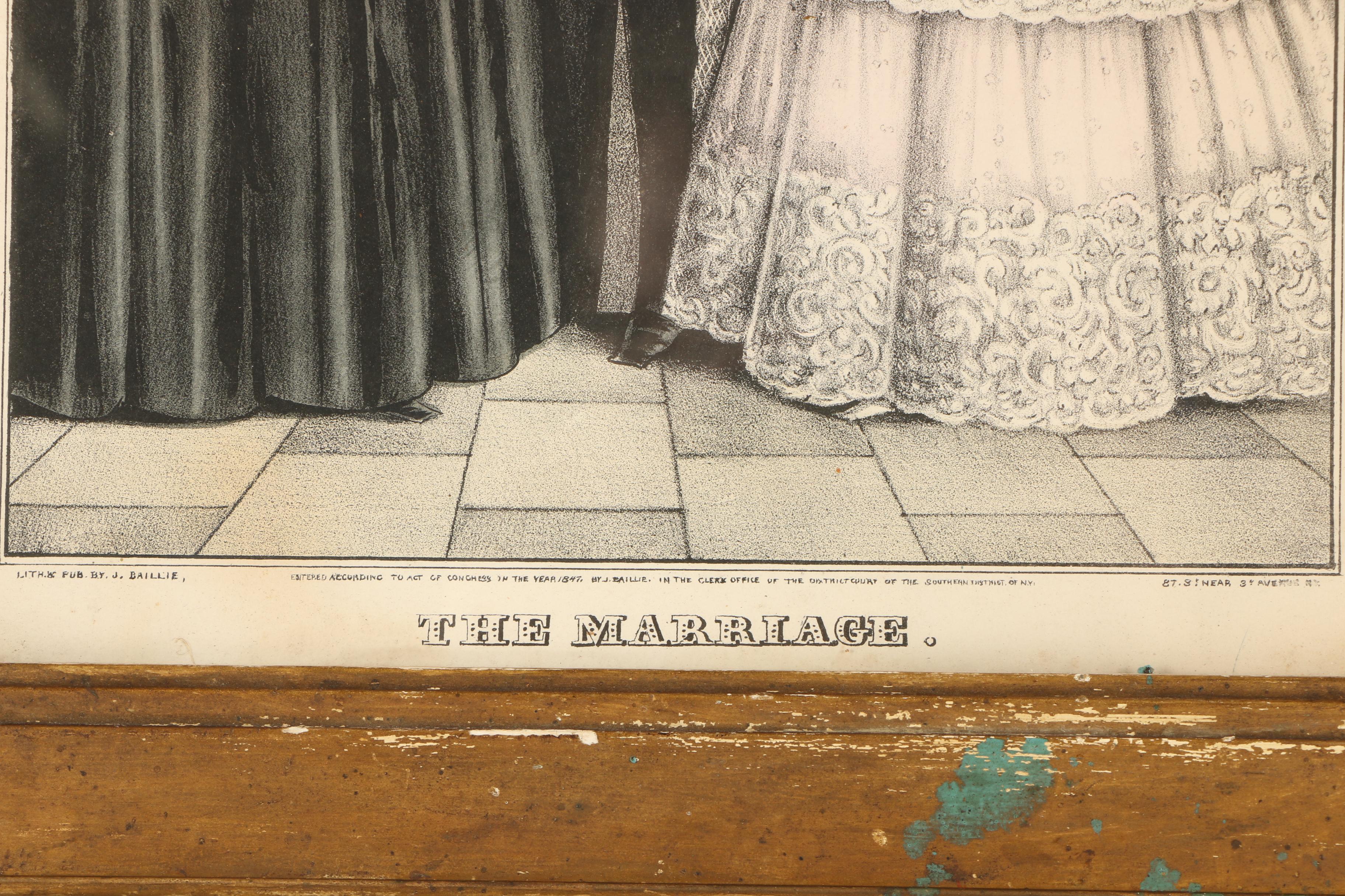 J. Baillie Hand-Colored Lithograph "The Marriage"