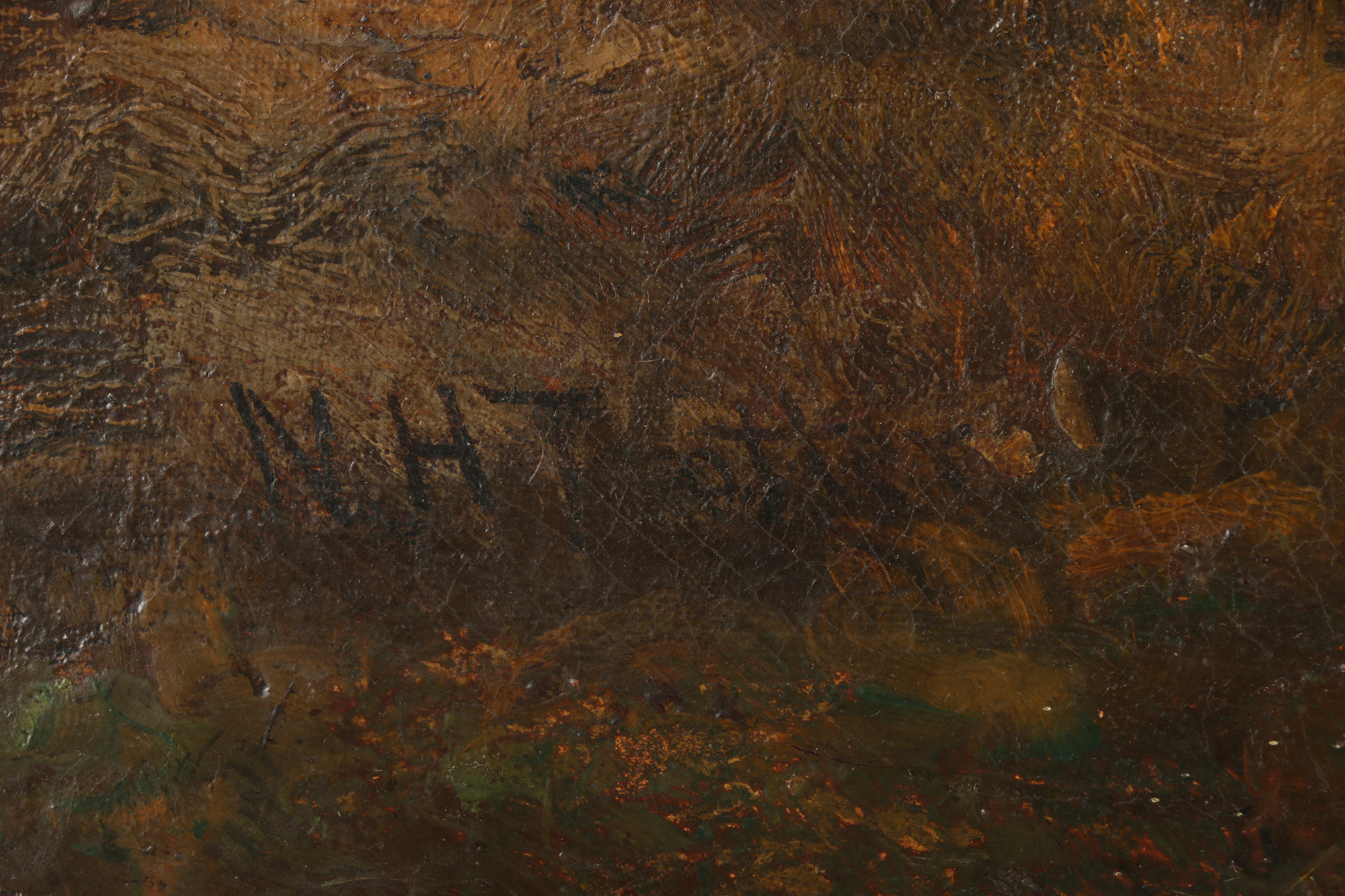 Newbold Trotter Oil Painting "Mountain Landscape with Deer"