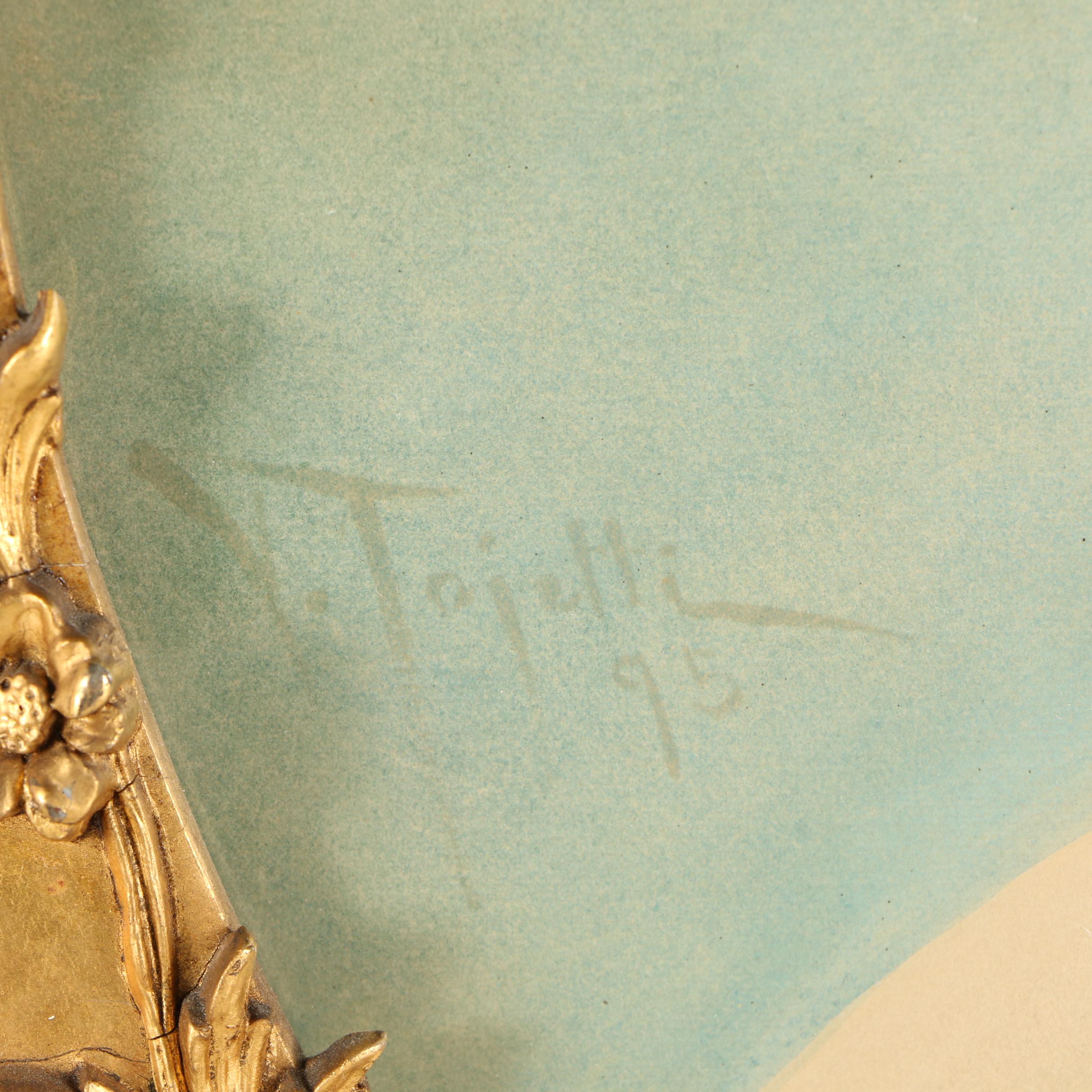 Virgilio Tojetti 1895 Watercolor Portrait