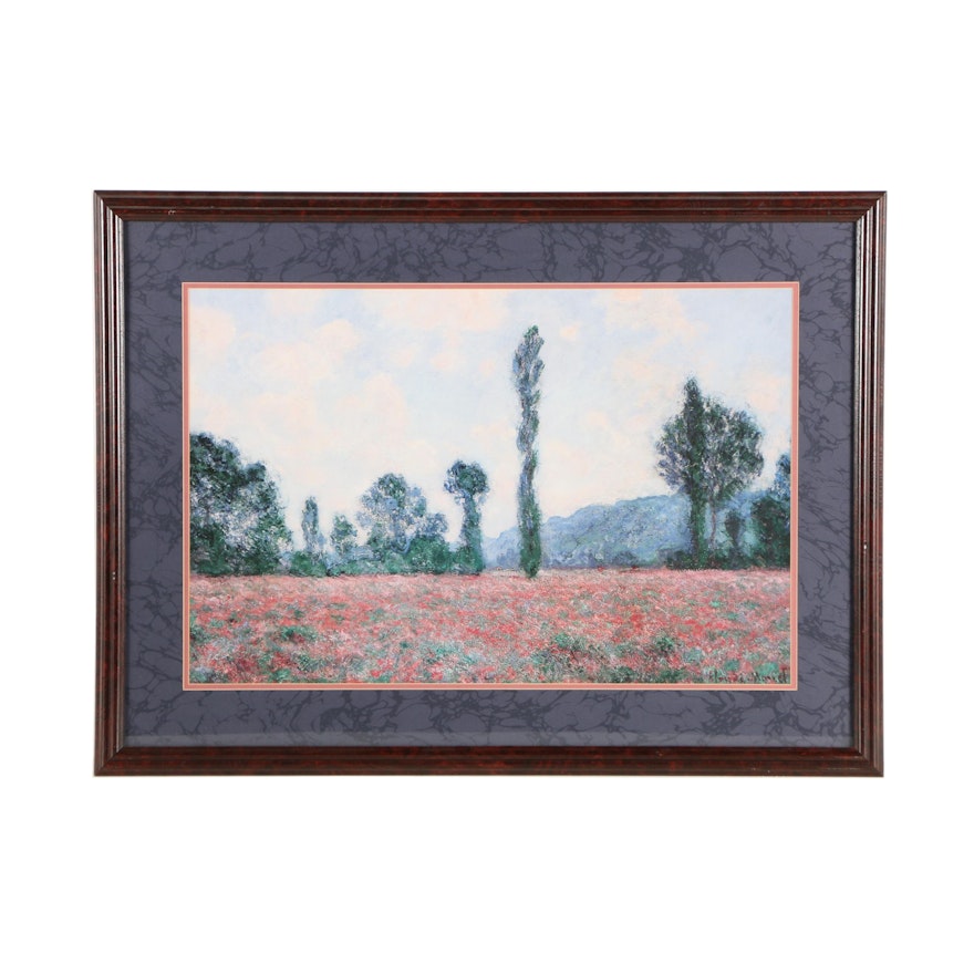 Offset Lithograph After Claude Monet's "Field of Poppies (Giverny)"