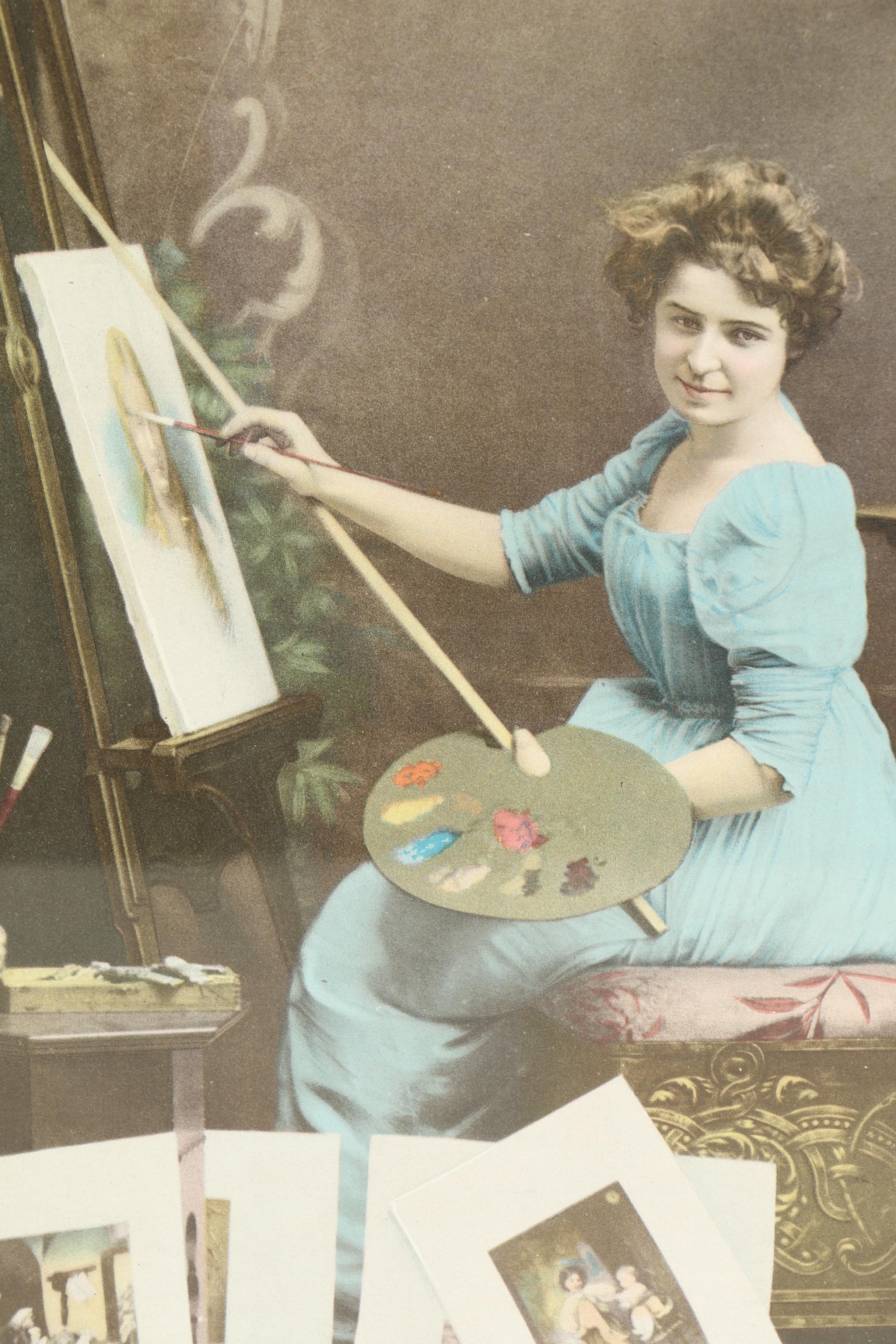 Hand-Tinted Photogravure Reproduction after Photograph of Woman in Studio