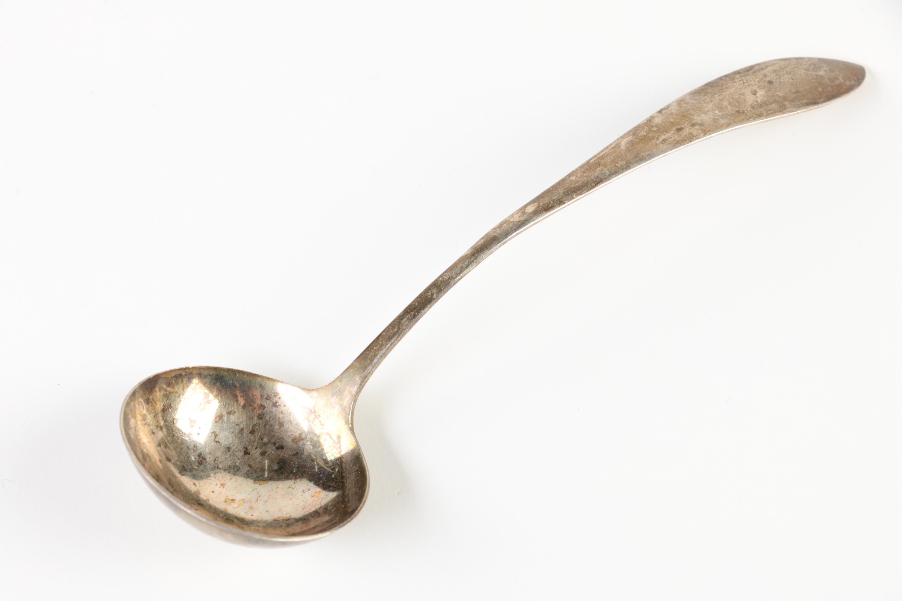 Sterling Silver Ladle with Silver Plate Candle Sconces