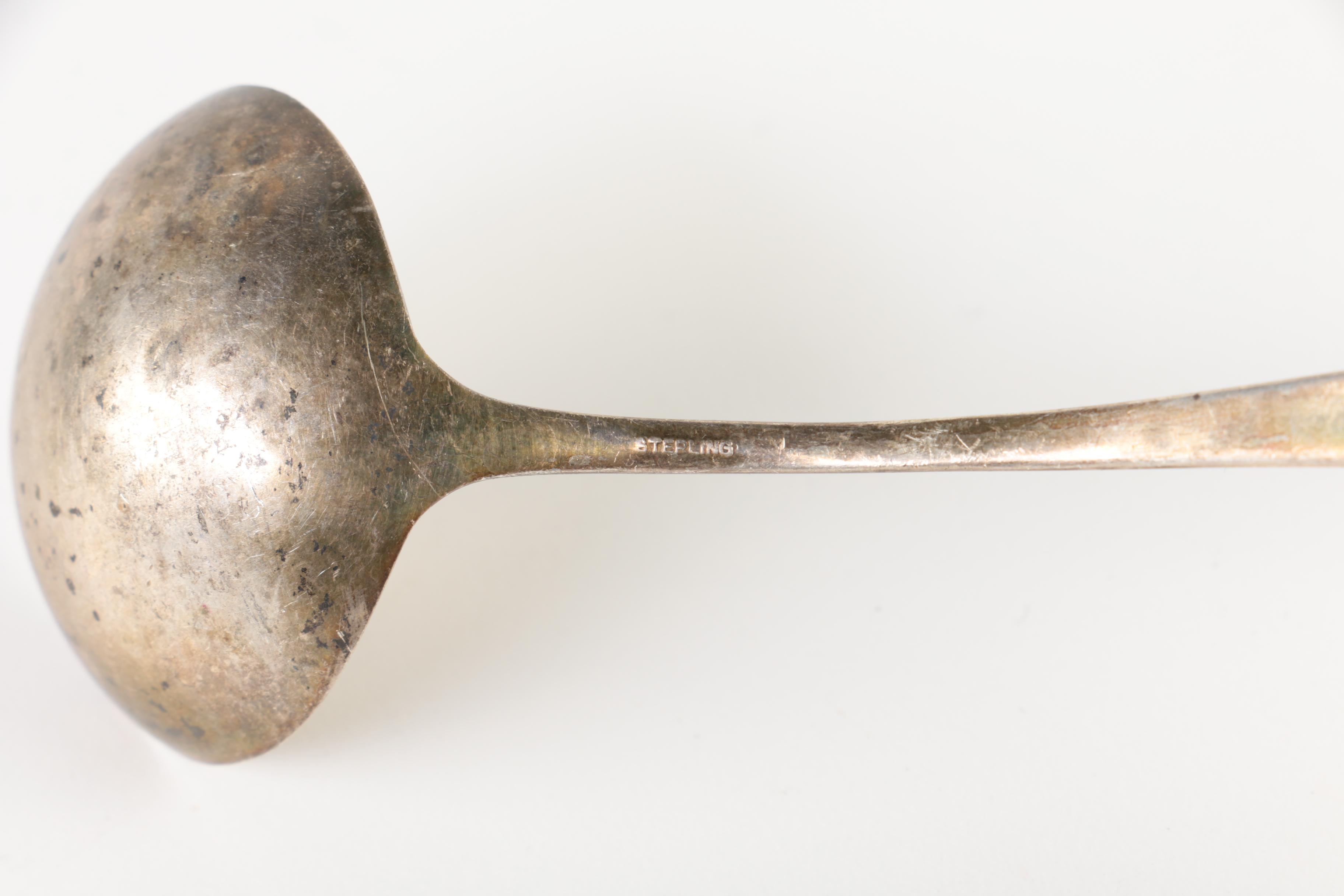 Sterling Silver Ladle with Silver Plate Candle Sconces