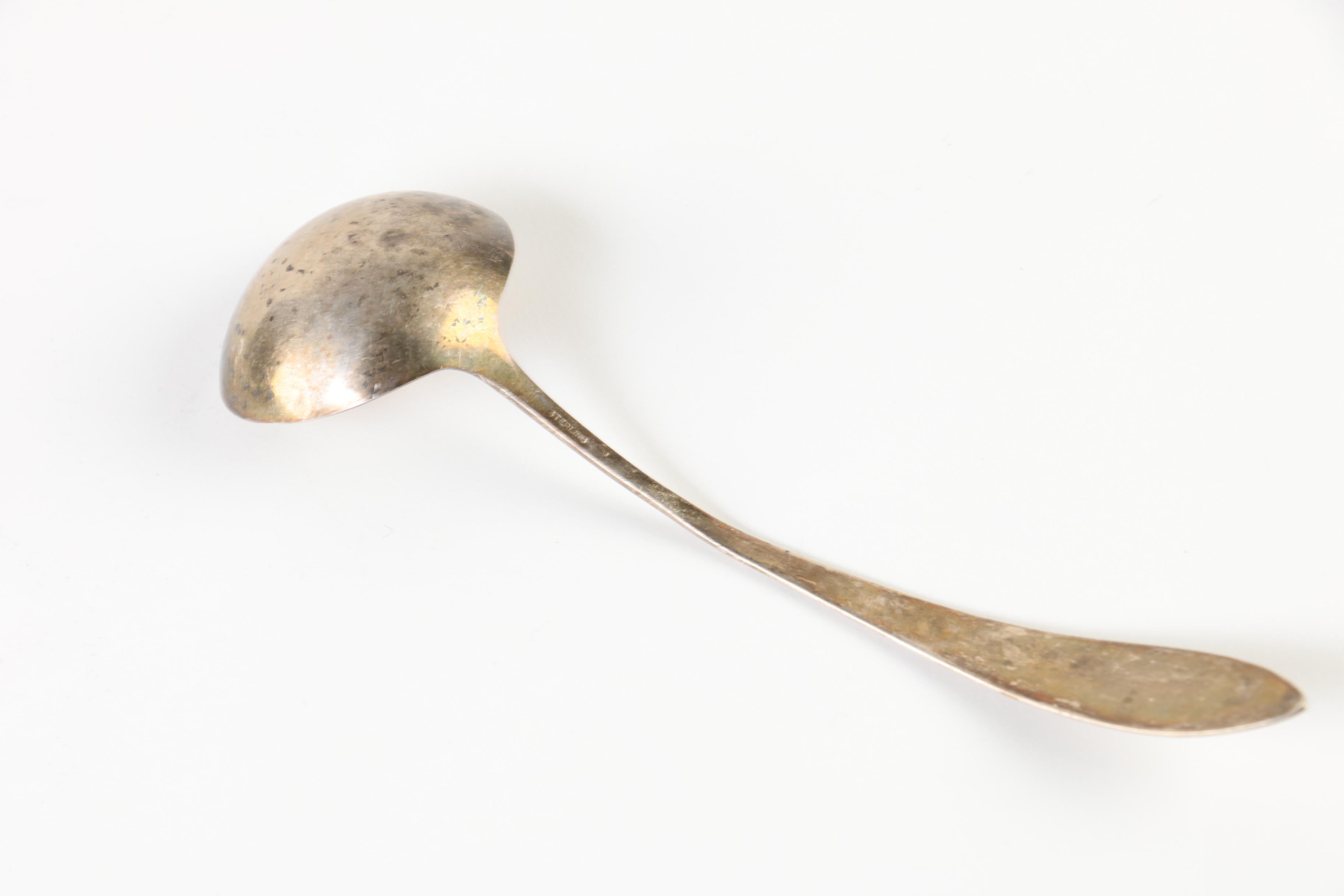 Sterling Silver Ladle with Silver Plate Candle Sconces