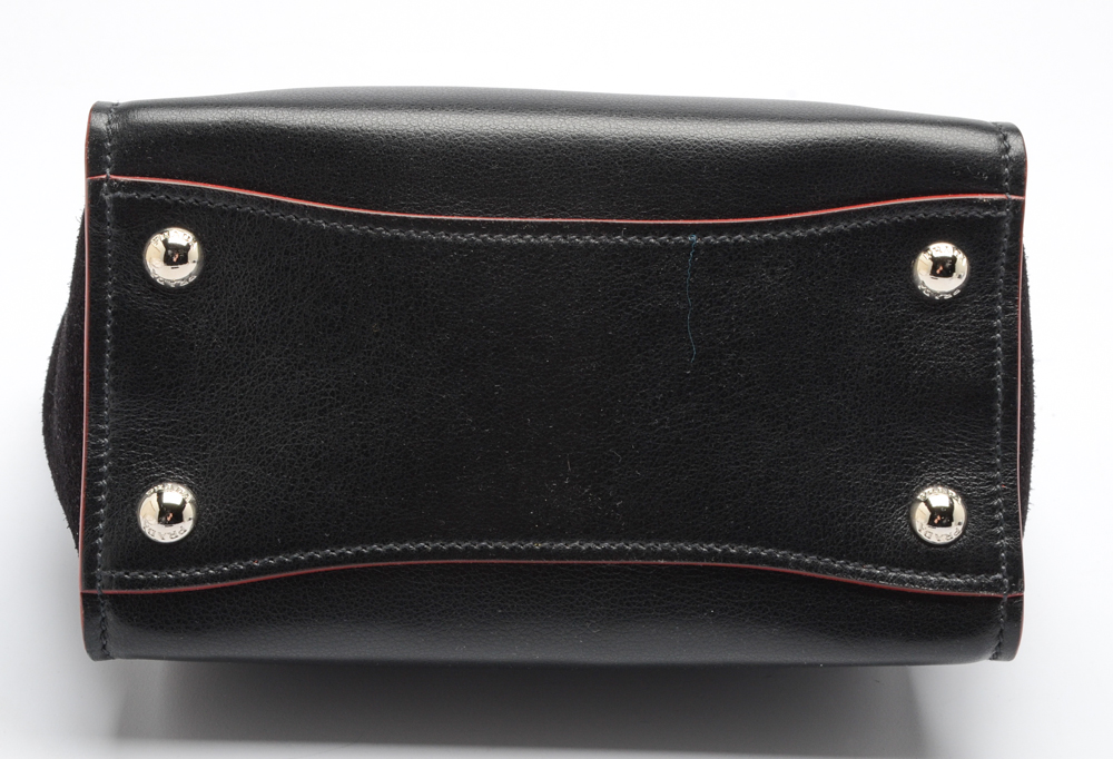 Prada Glace Twin Pocket Black Leather Handbag