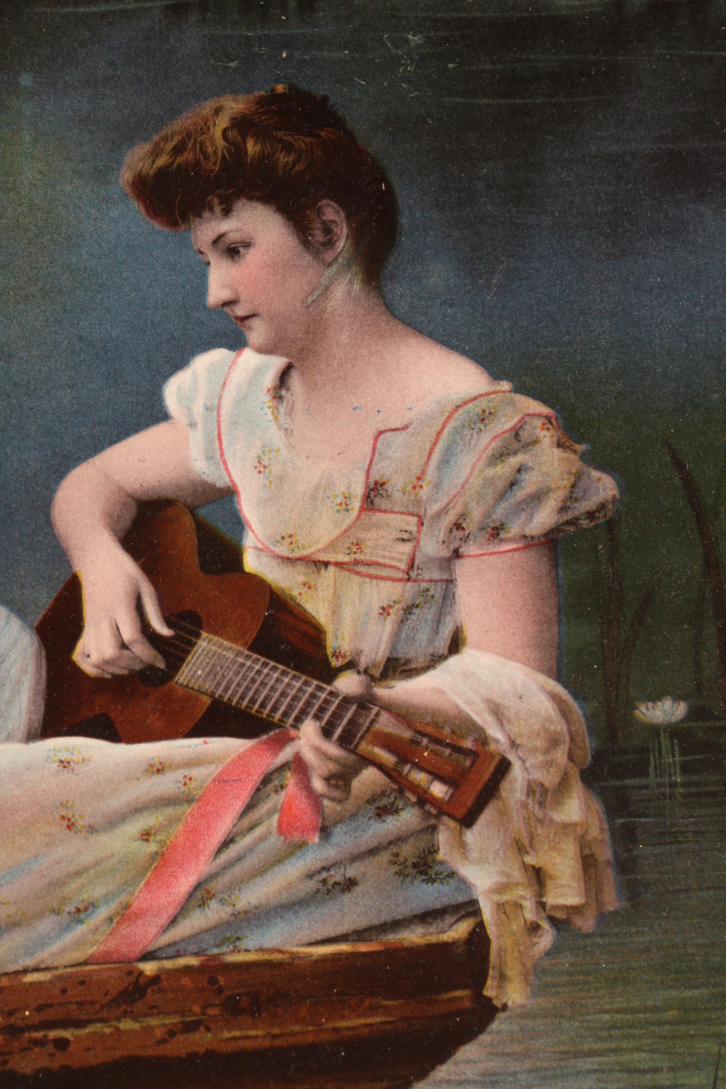 The Ullman MFG Co. 1902 Color Halftone of a Man and Woman in a Rowboat