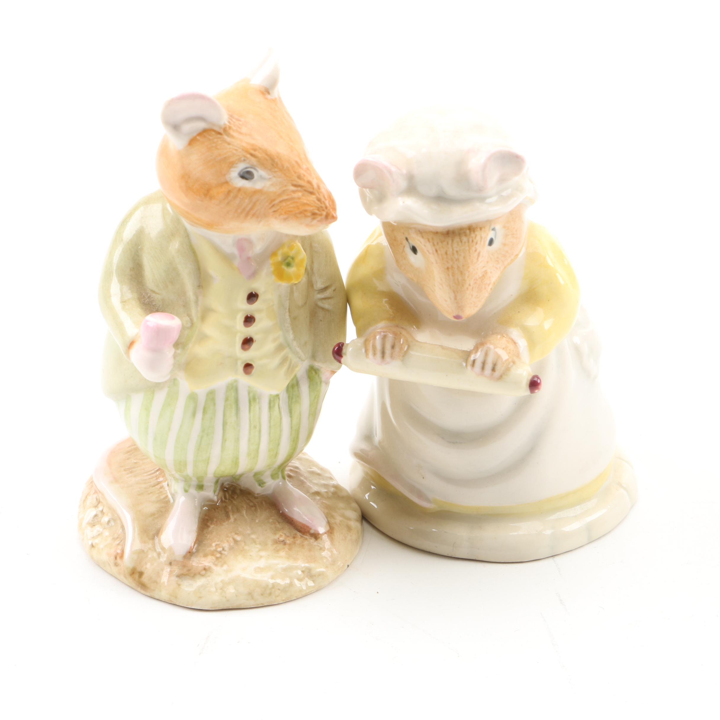 Royal Doulton Beatrix Potter Figurines, Including Mrs. Crustybread and Conker
