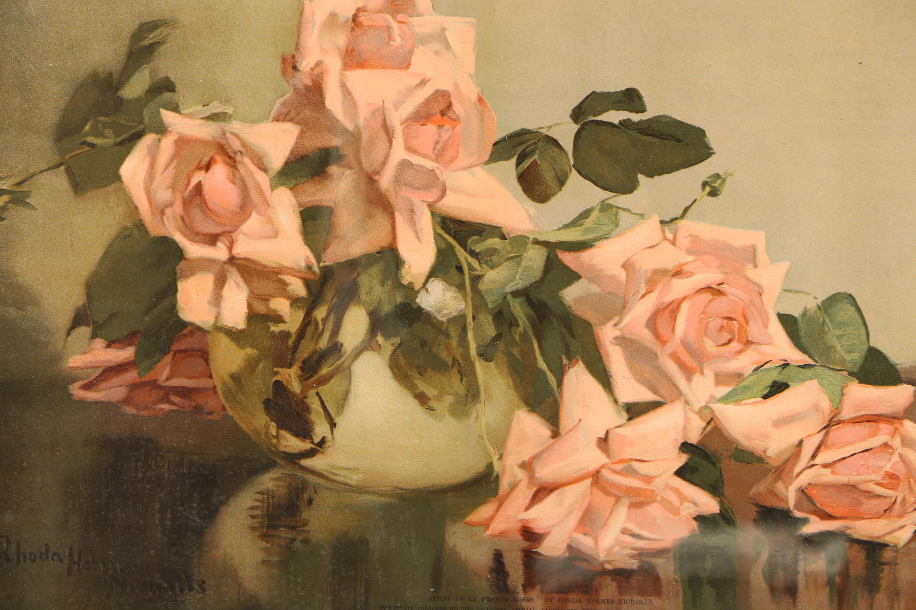 Giclee After Rhoda Holmes Nicholls "'La France' Roses"