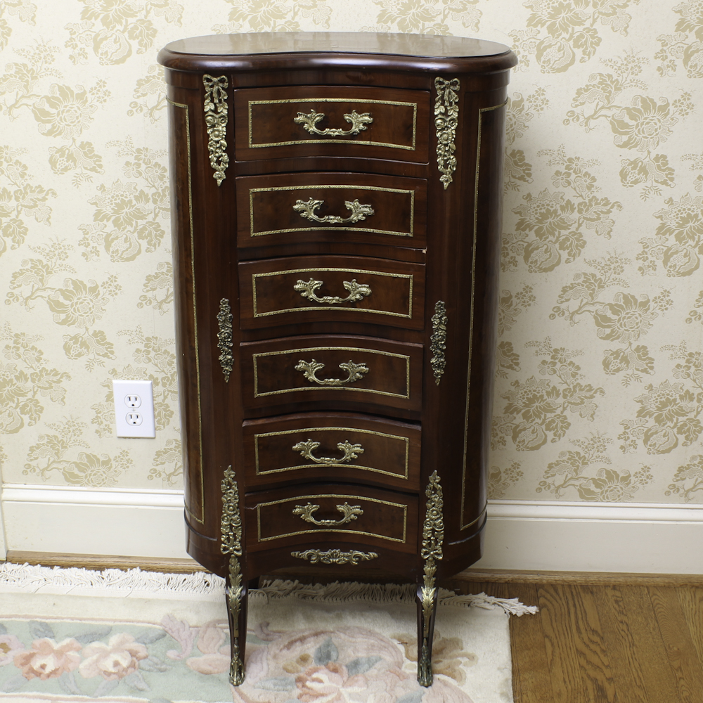 Louis XV Style Kidney Shaped Tall Commode