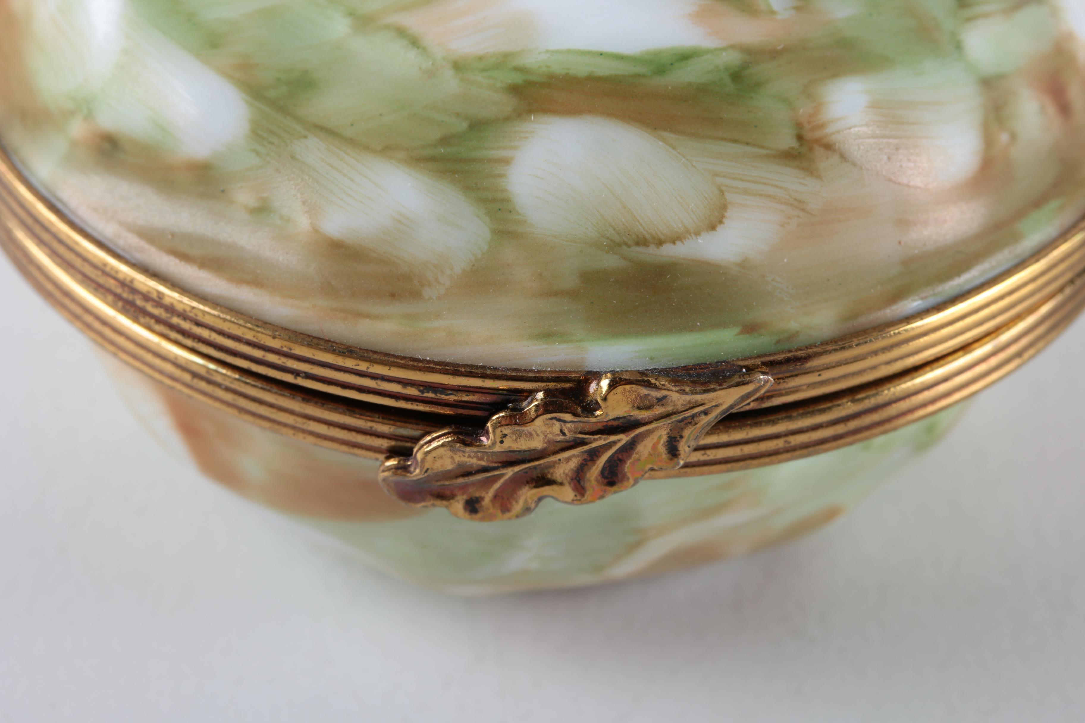 Limoges Hand-Painted Porcelain Birds Trinket Box