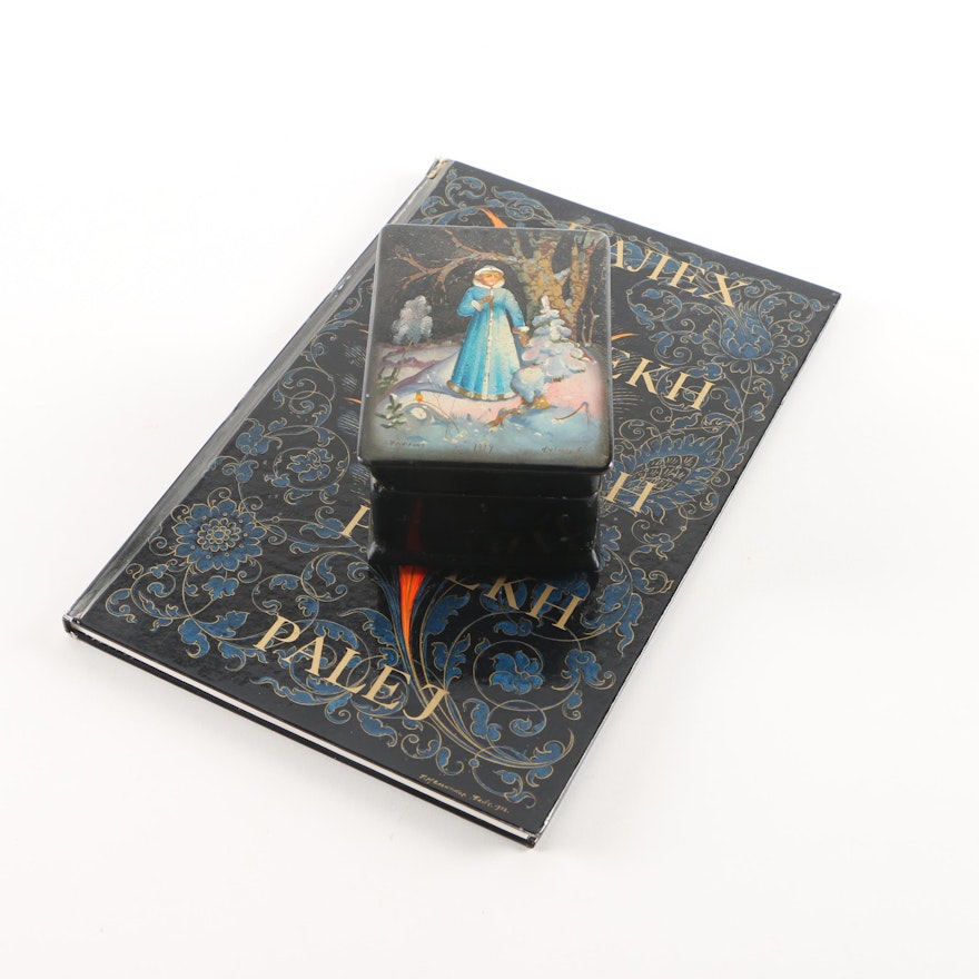 Russian Lacquer Box with Book