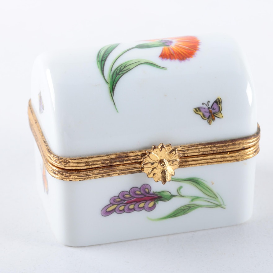 Vintage Limoges for Tiffany & Co. "Tiffany Garden" Porcelain Trinket Box