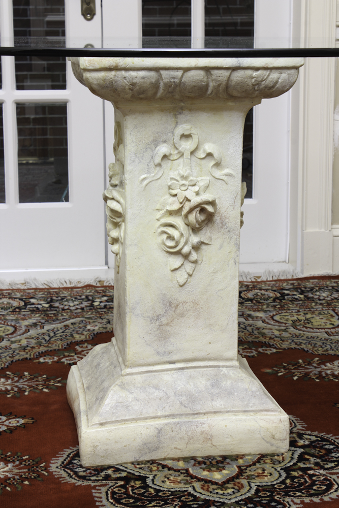 Entry Table with Cast Stone Pedestal