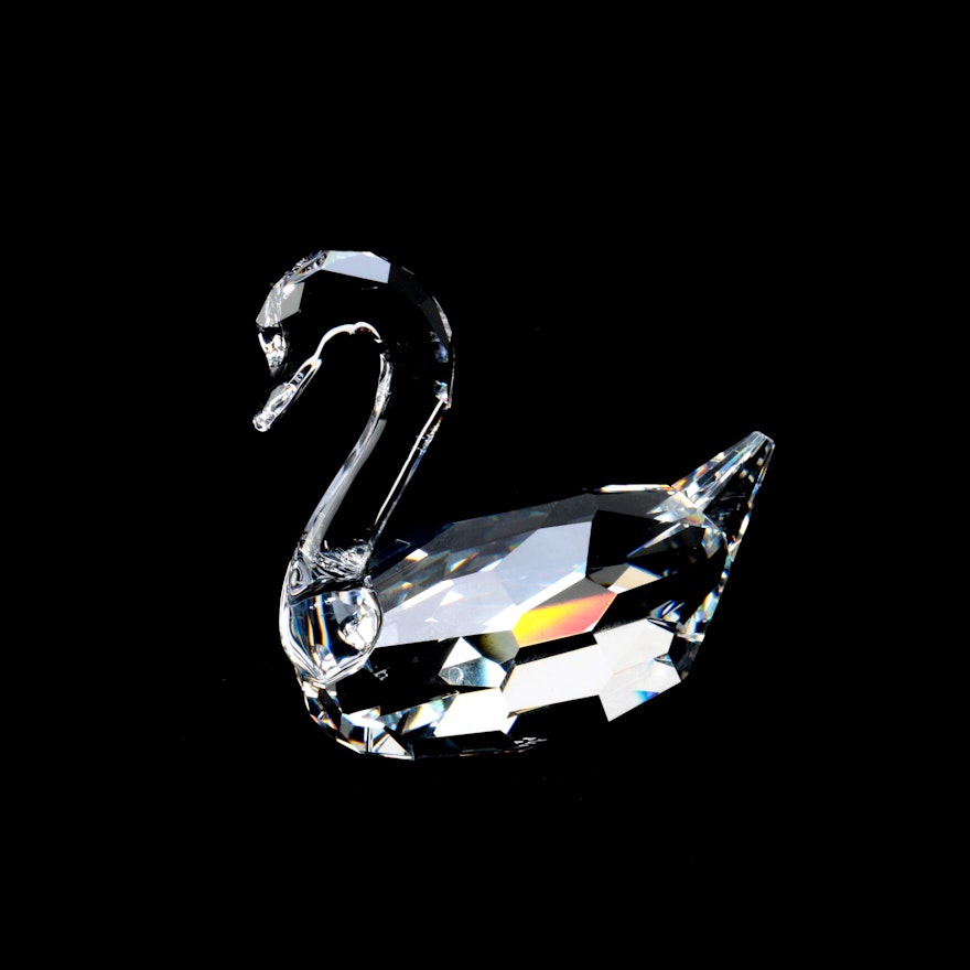 Swarovski Signed Crystal Swan Figurine