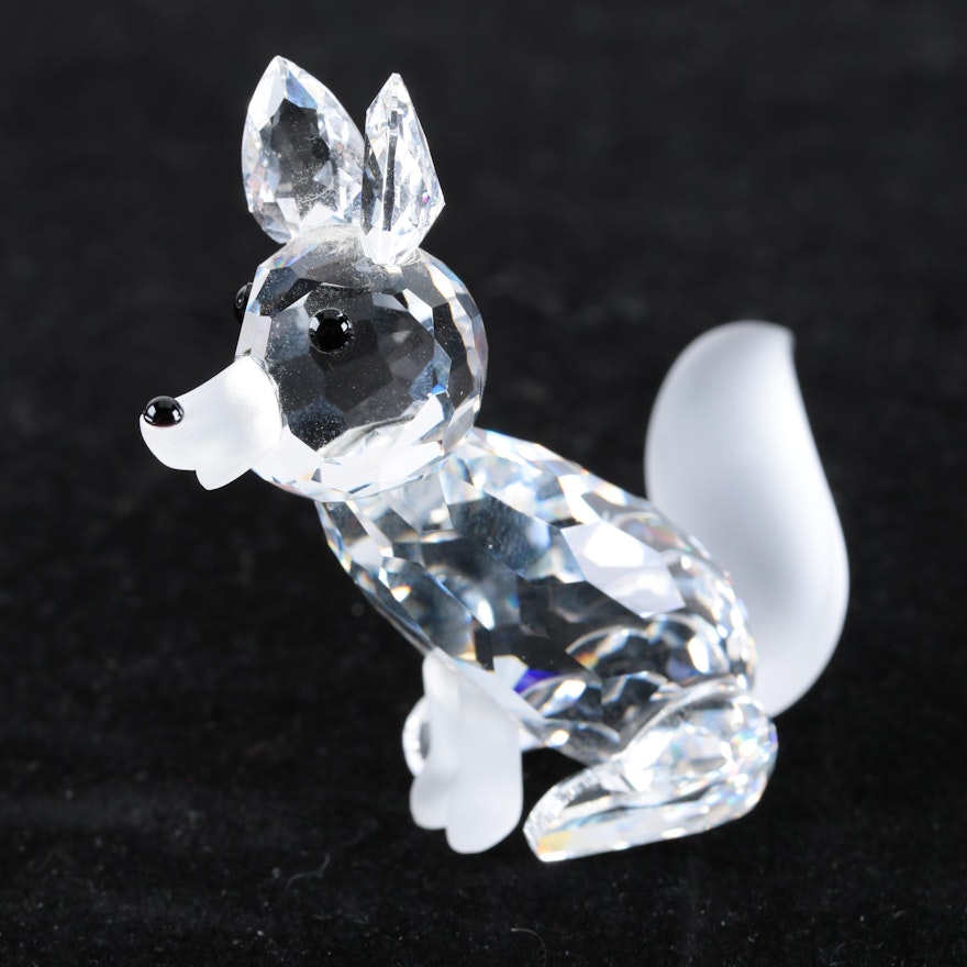 Vintage Swarovski Silver Crystal Fox Figurine