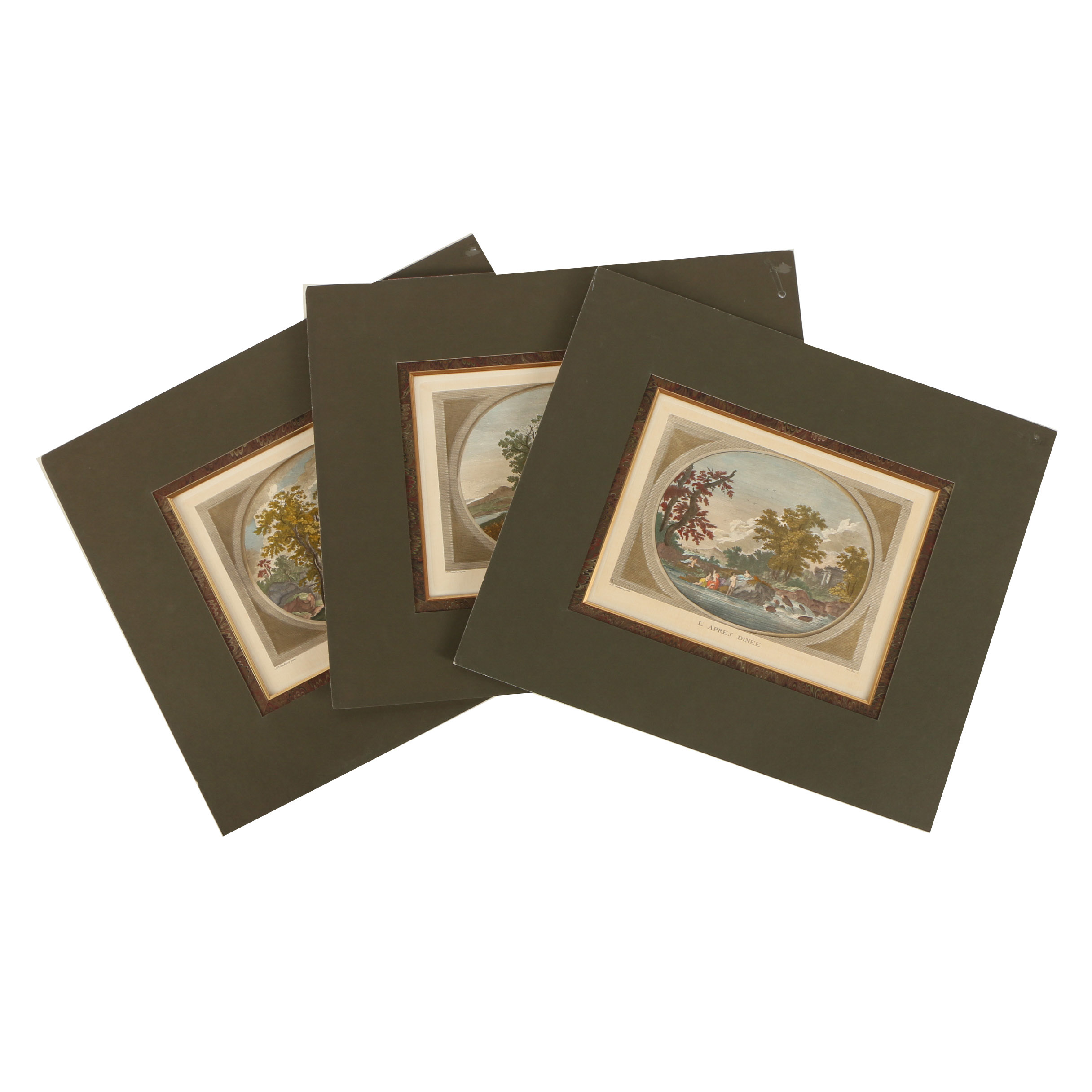 Hand Colored Engravings After S. P. Hackaert Including "Le Midi"