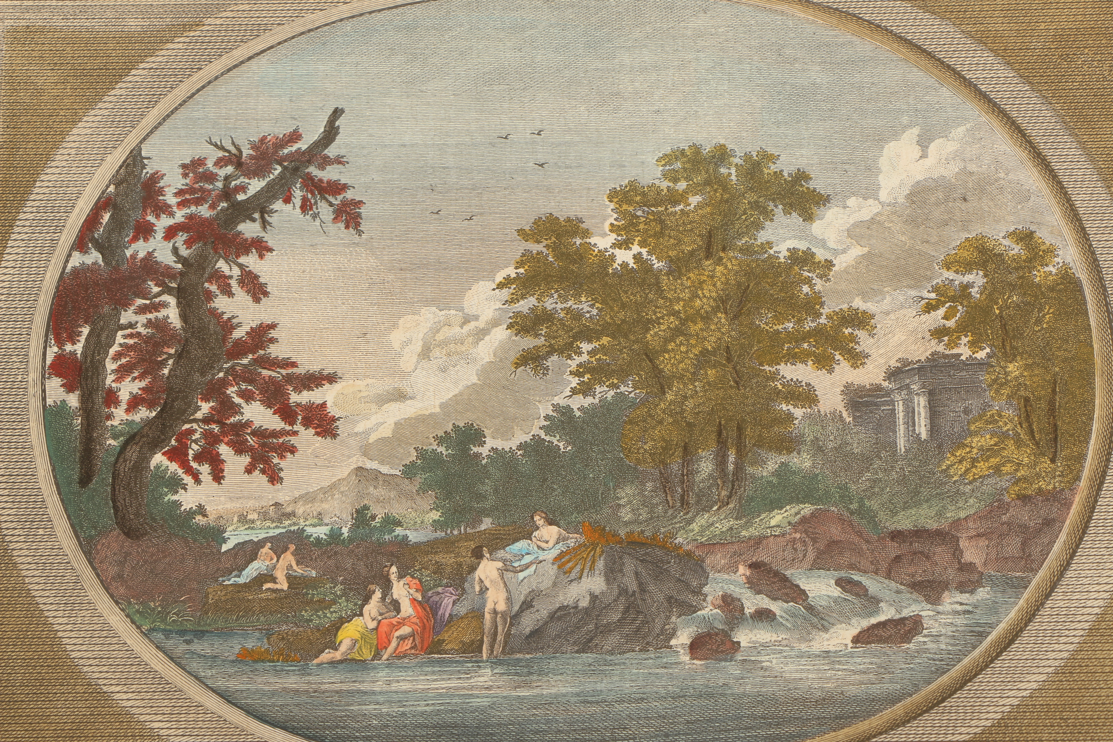 Hand Colored Engravings After S. P. Hackaert Including "Le Midi"