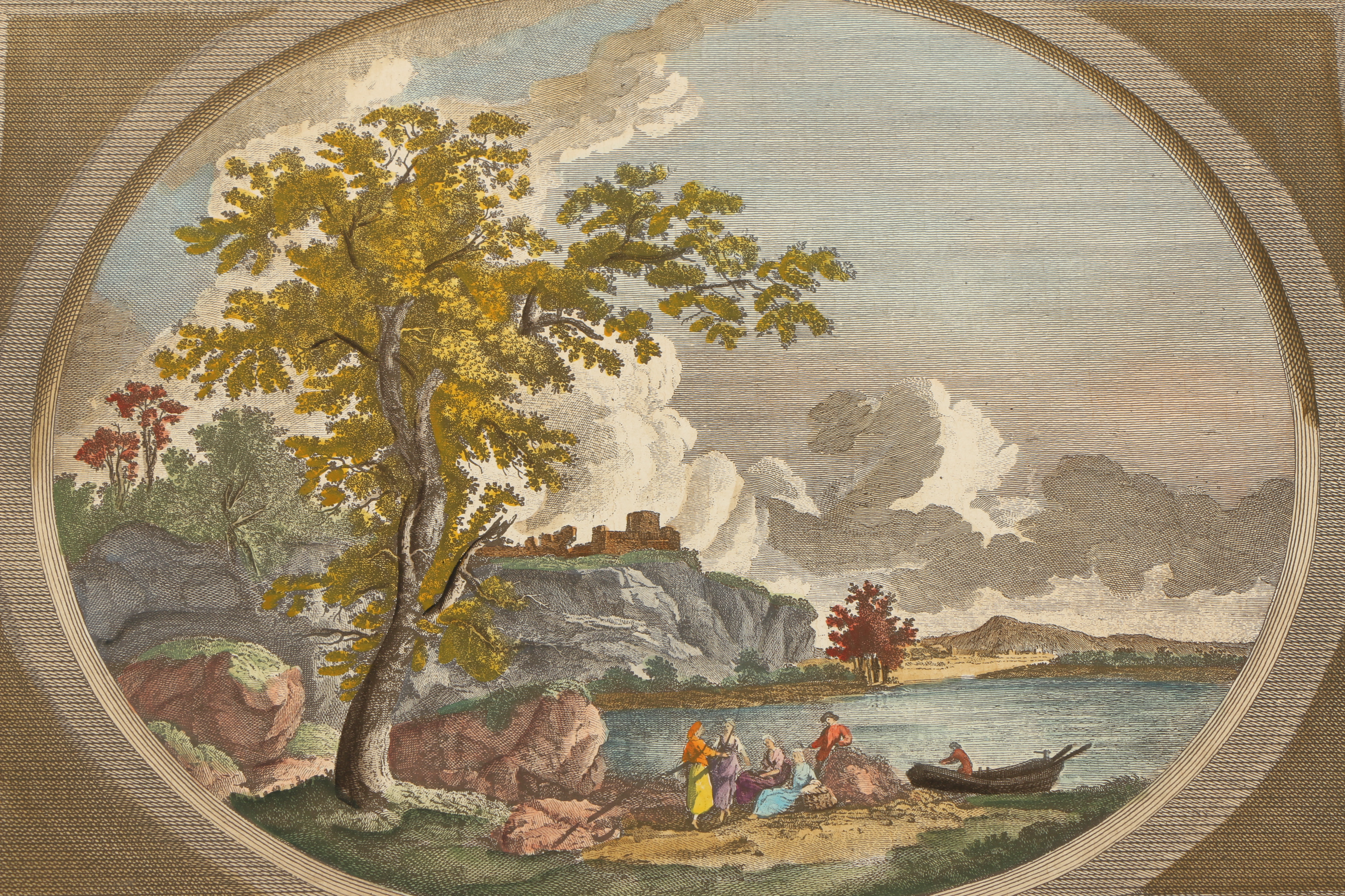 Hand Colored Engravings After S. P. Hackaert Including "Le Midi"
