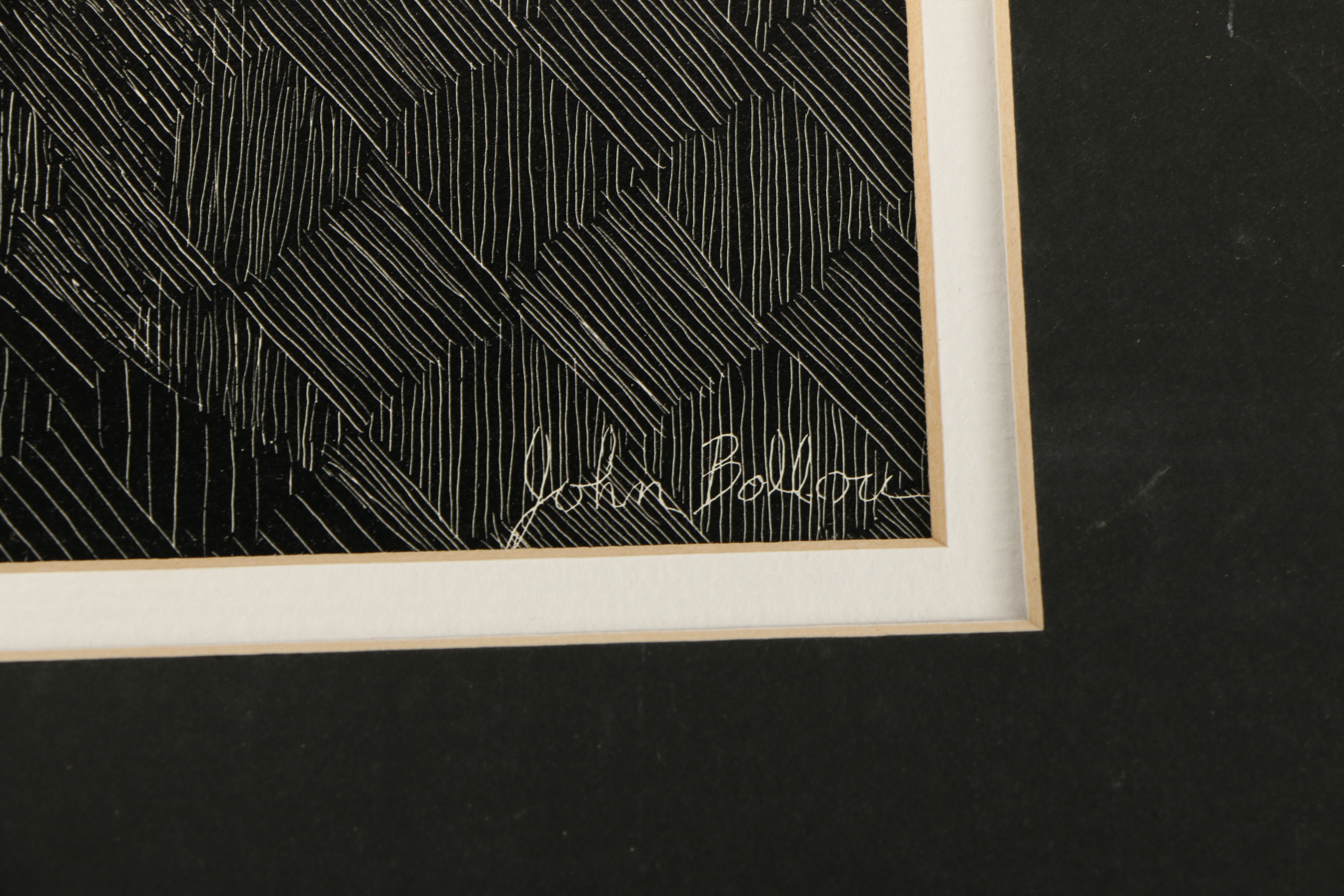 John Ballou Scratchboard Drawing