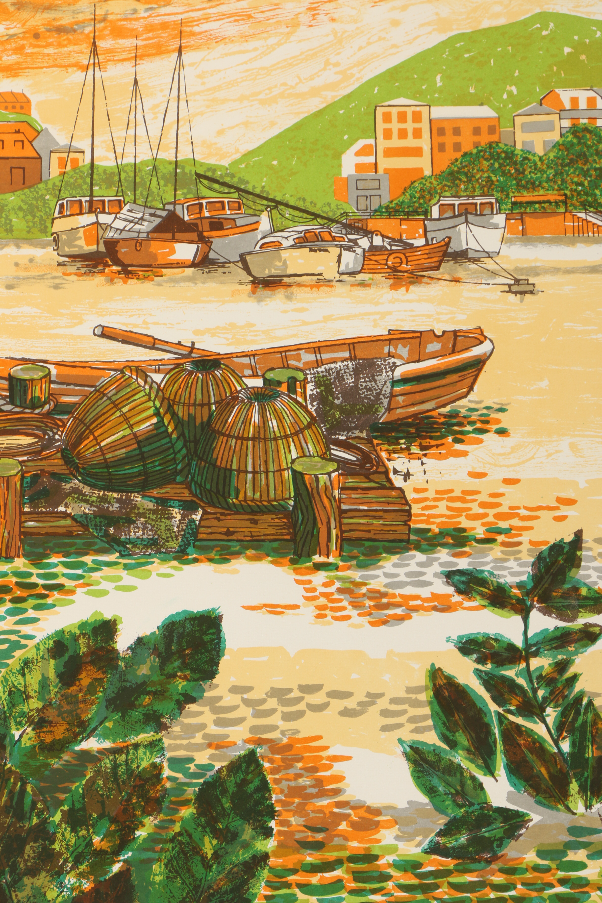 Michael Paul Beaumont Lithograph of a Coastal Scene