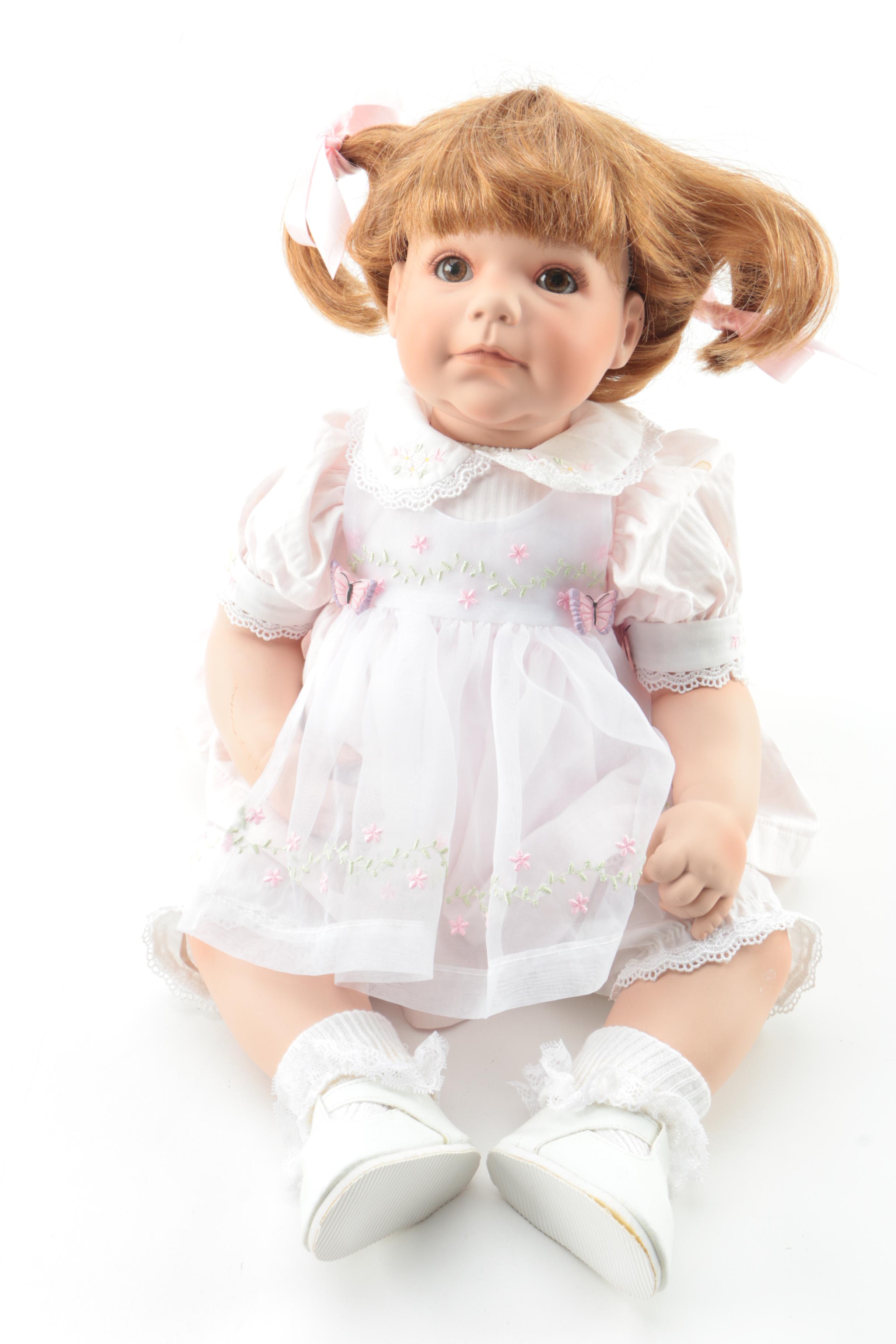 Danbury Mint Seated Porcelain Toddler Dolls
