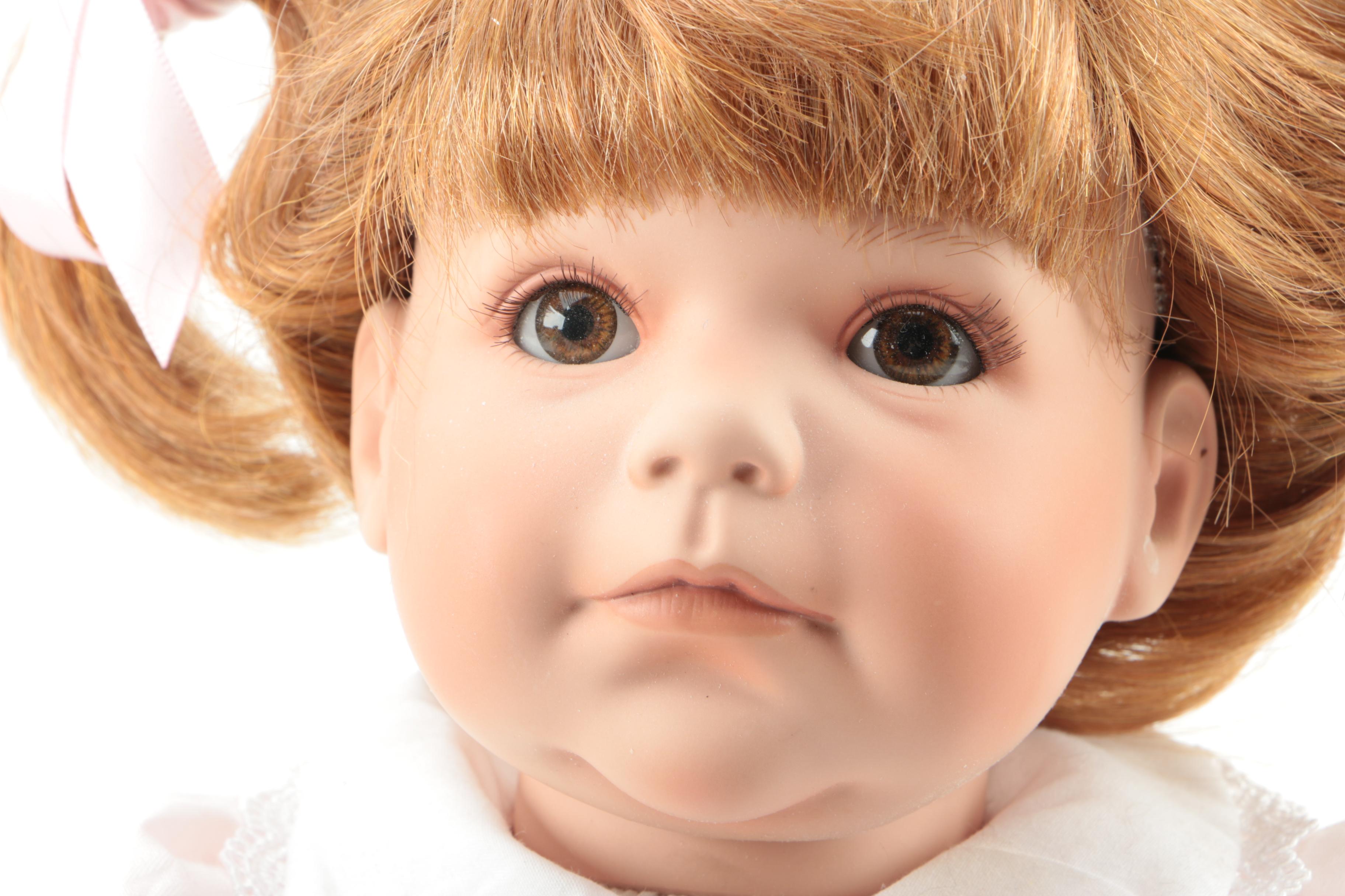 Danbury Mint Seated Porcelain Toddler Dolls