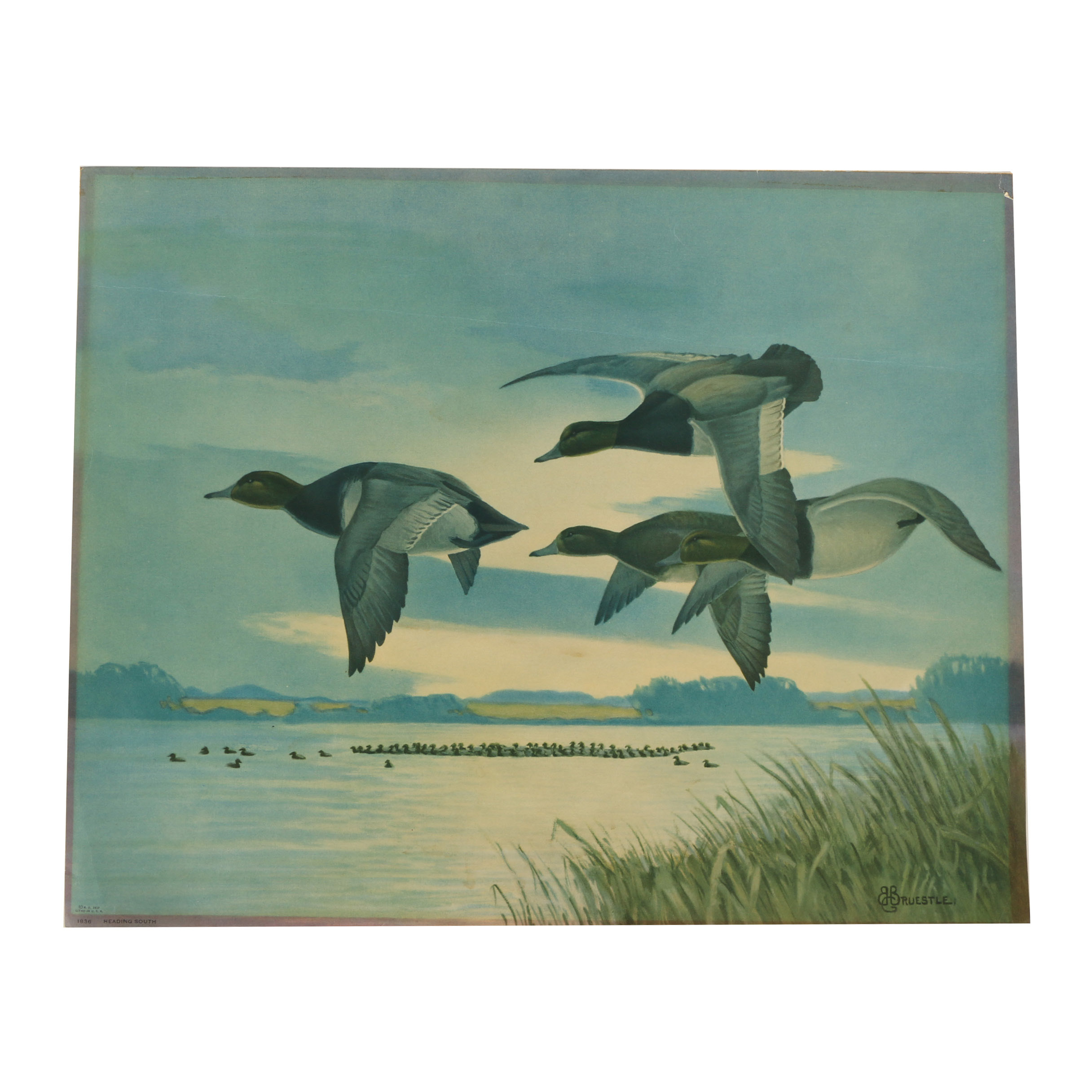 1937 Offset Lithograph After Bertram Bruestle "Heading South"