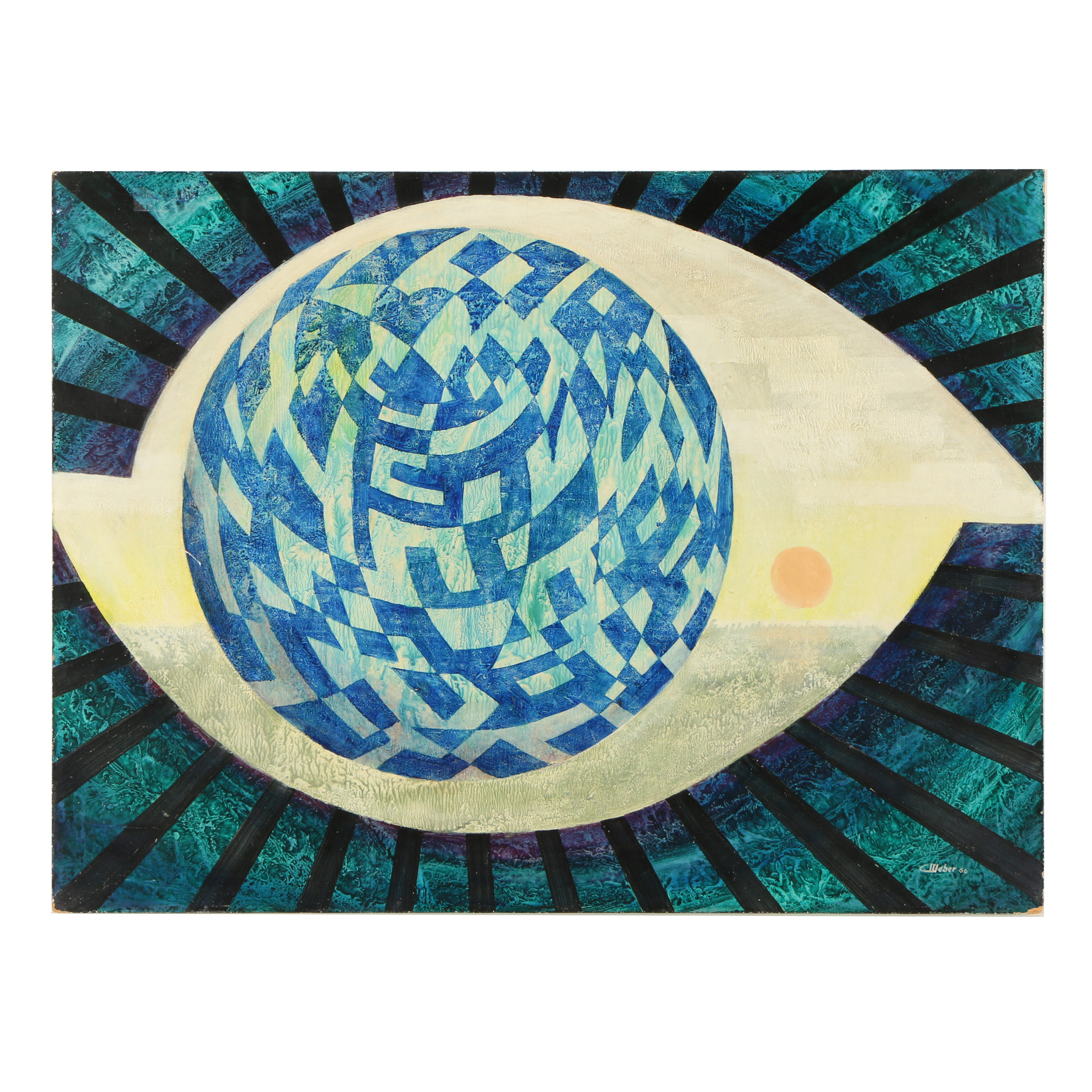 C. Weber Abstract Oil Painting