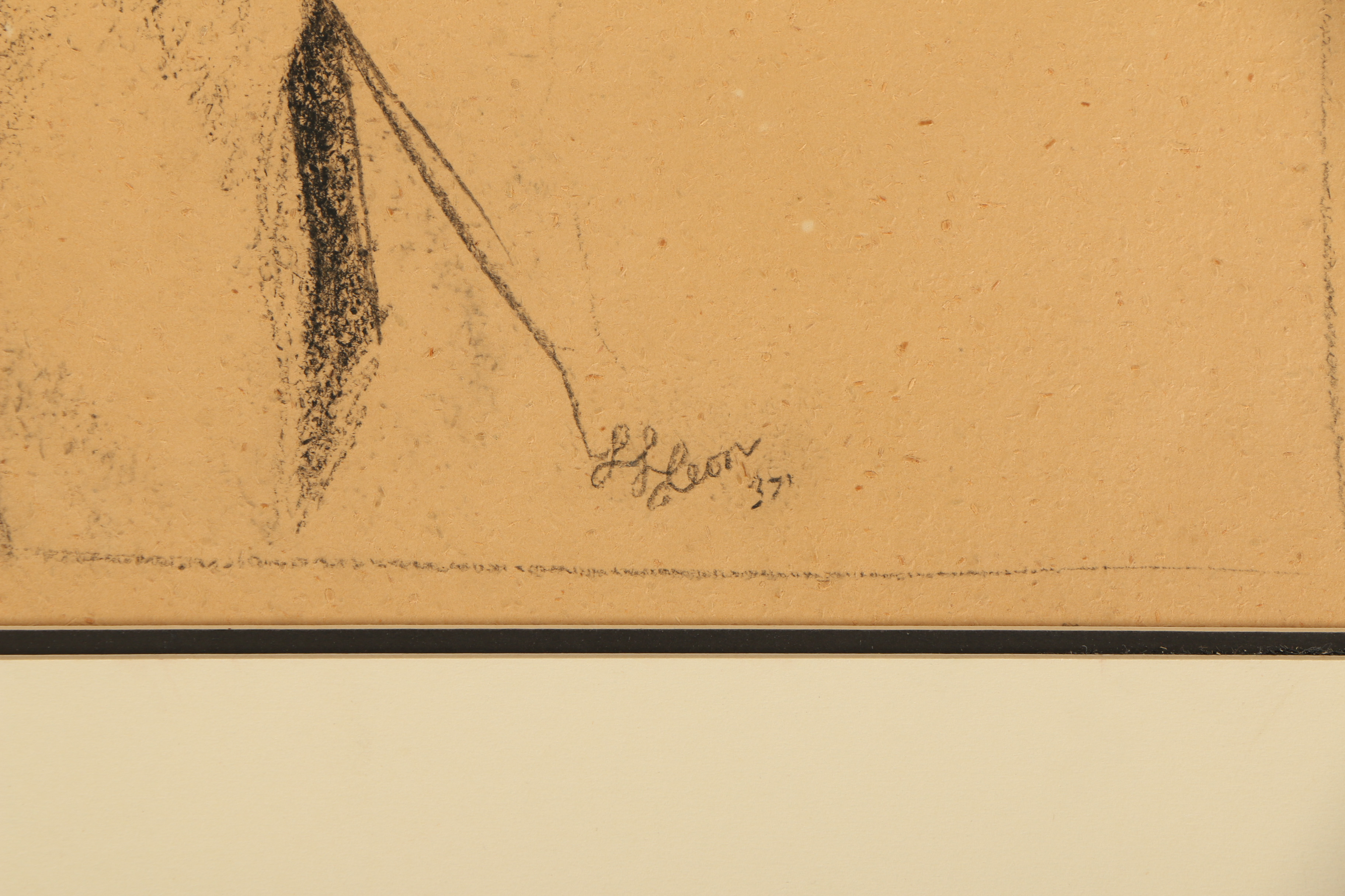 L. Leon Graphite Drawing of a Woman