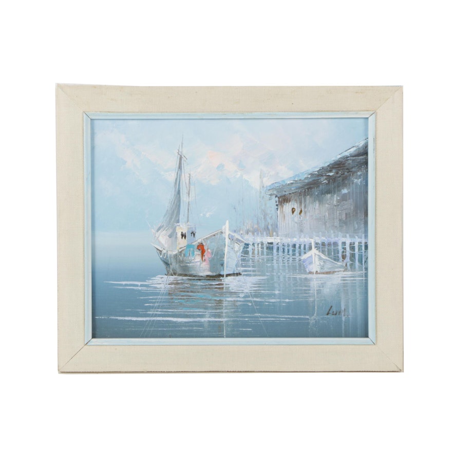 20th Century Oil Painting of Nautical Scene