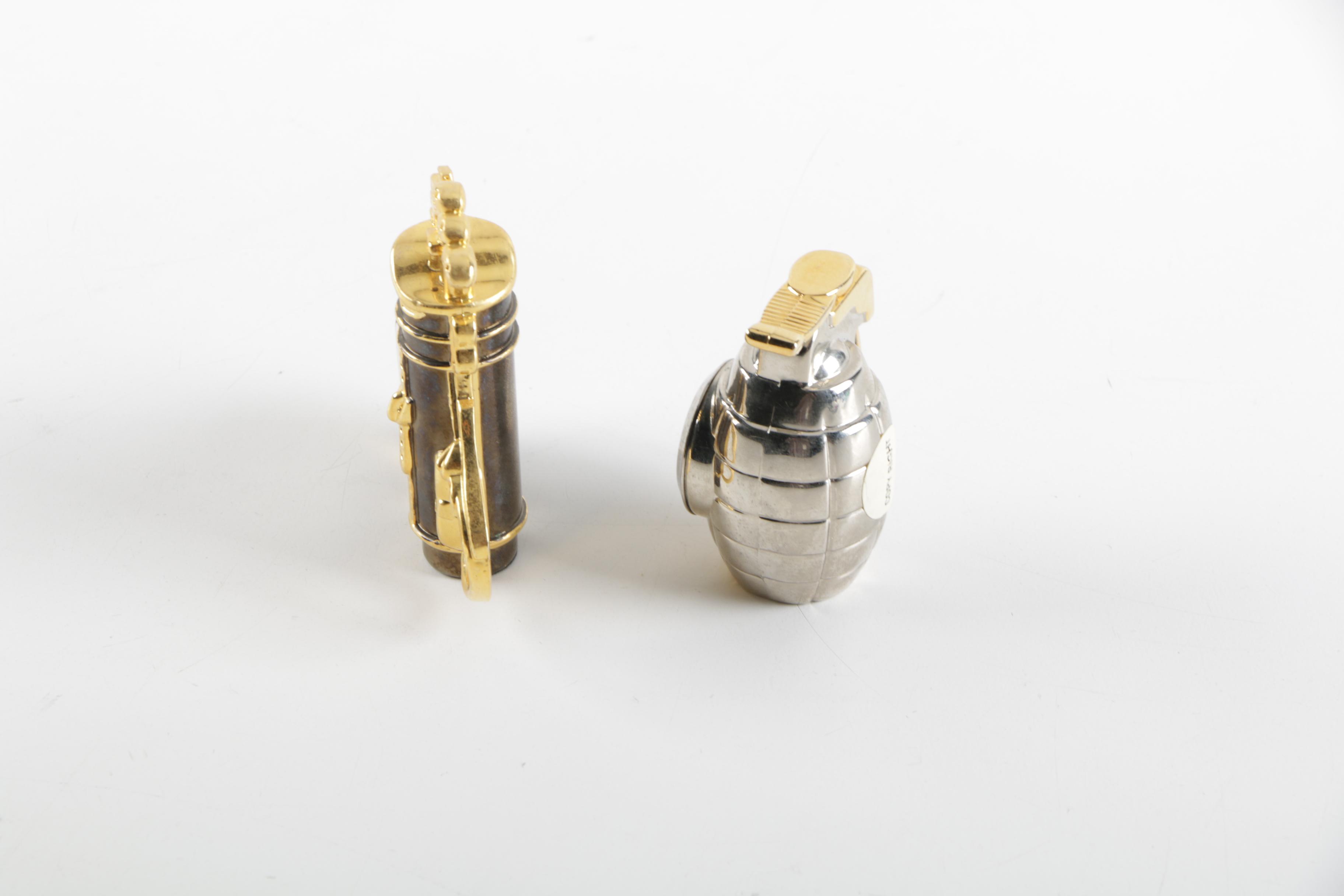 Miniature Golf Bag and Grenade Style Desk Clocks