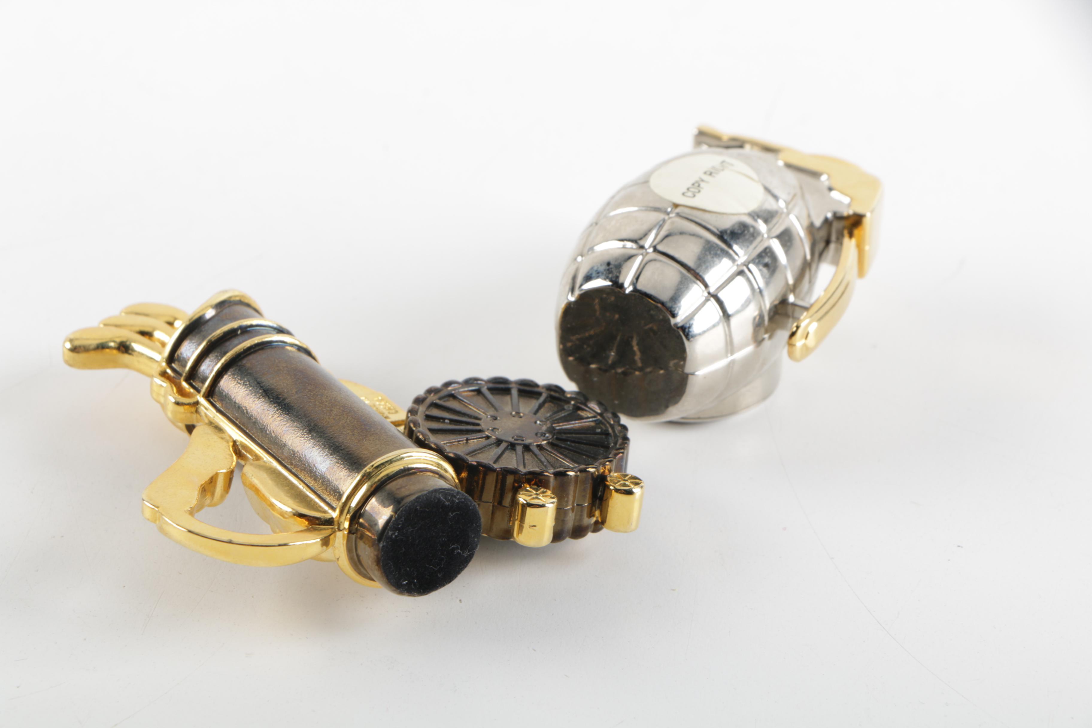 Miniature Golf Bag and Grenade Style Desk Clocks