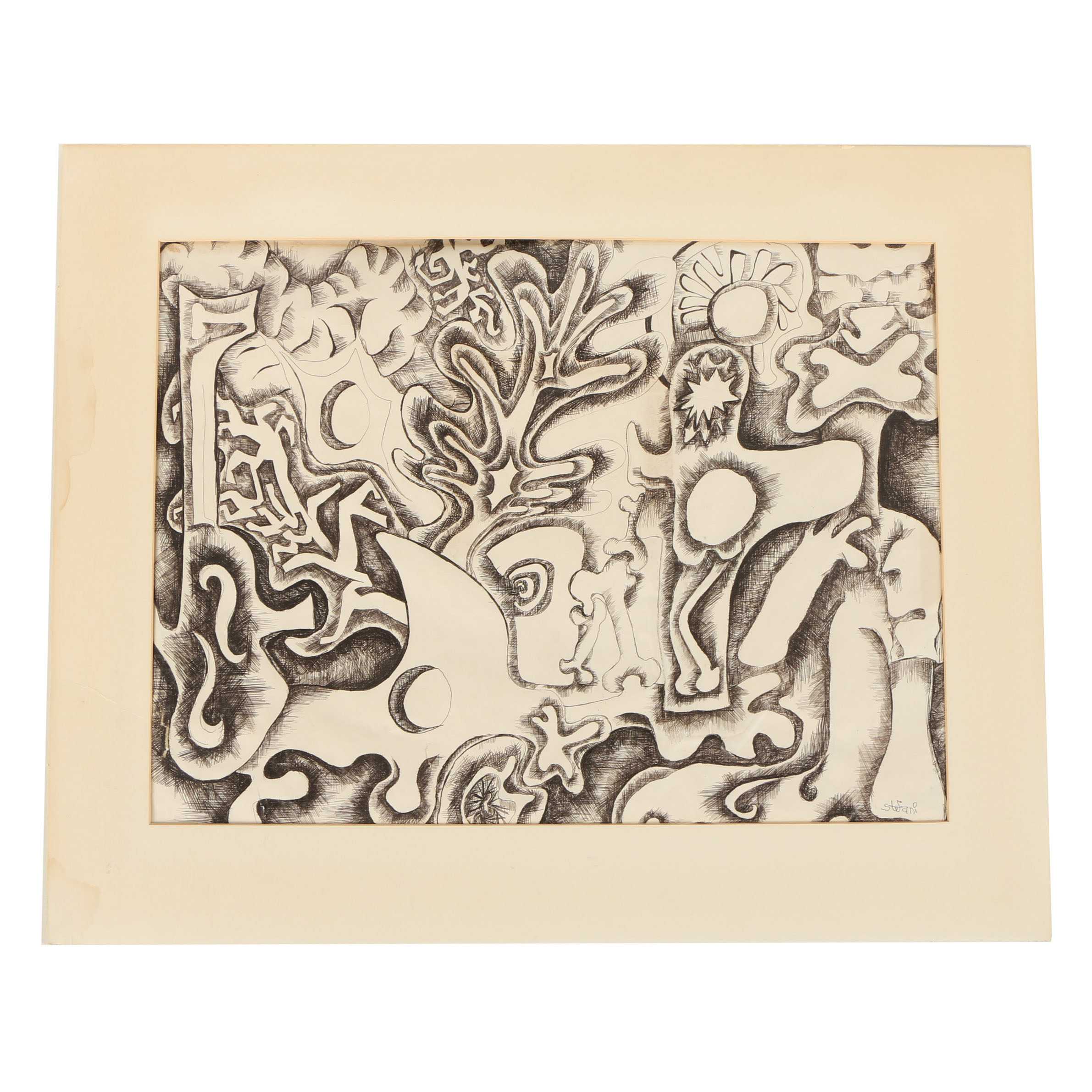 Stefani Hirsch Abstract Ballpoint Pen Drawing