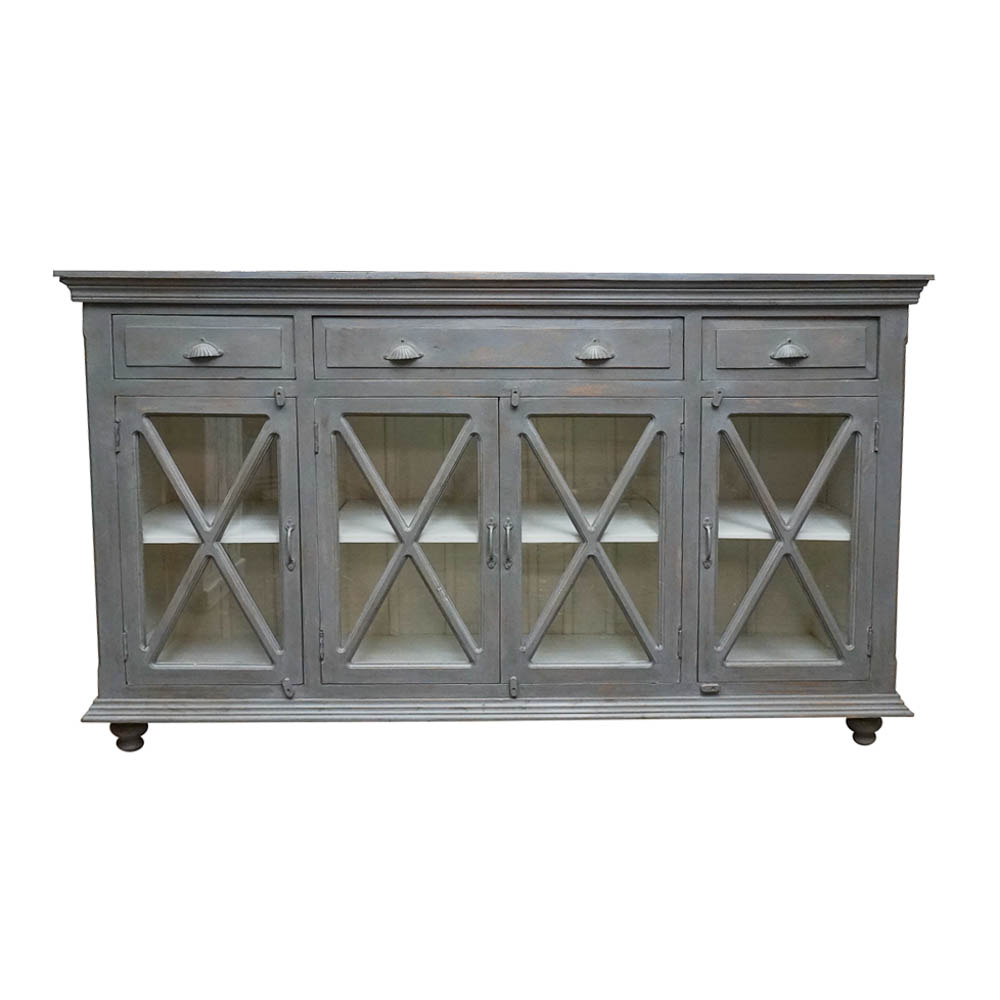 Contemporary Gray Painted Credenza