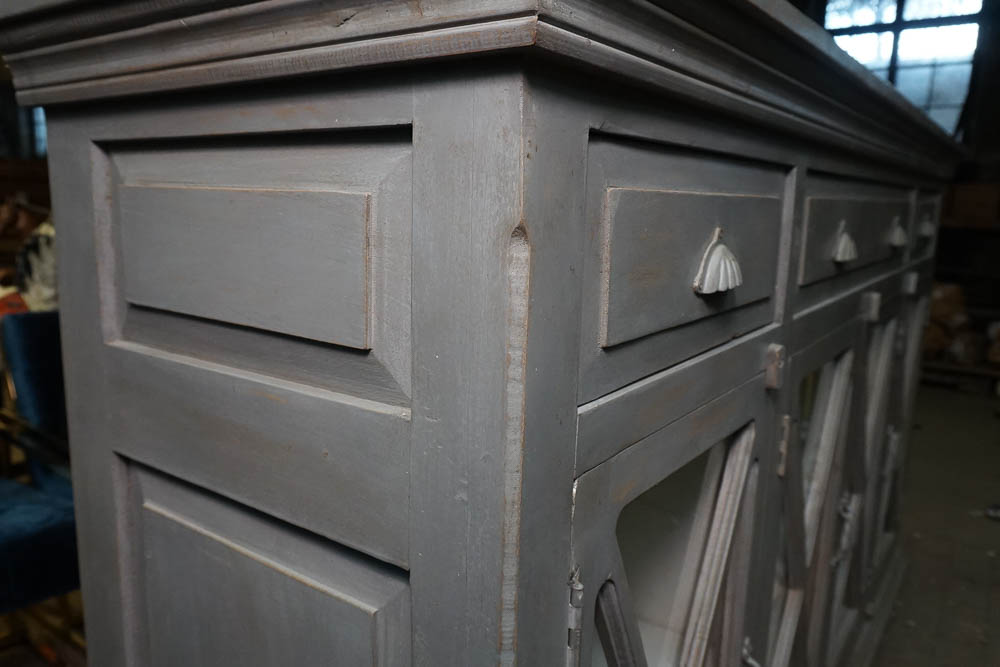 Contemporary Gray Painted Credenza
