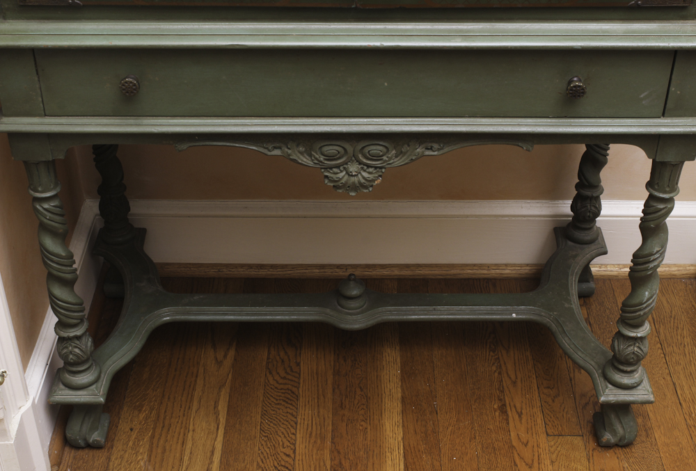 Vintage William and Mary Style Chinoiserie Desk-on-Stand