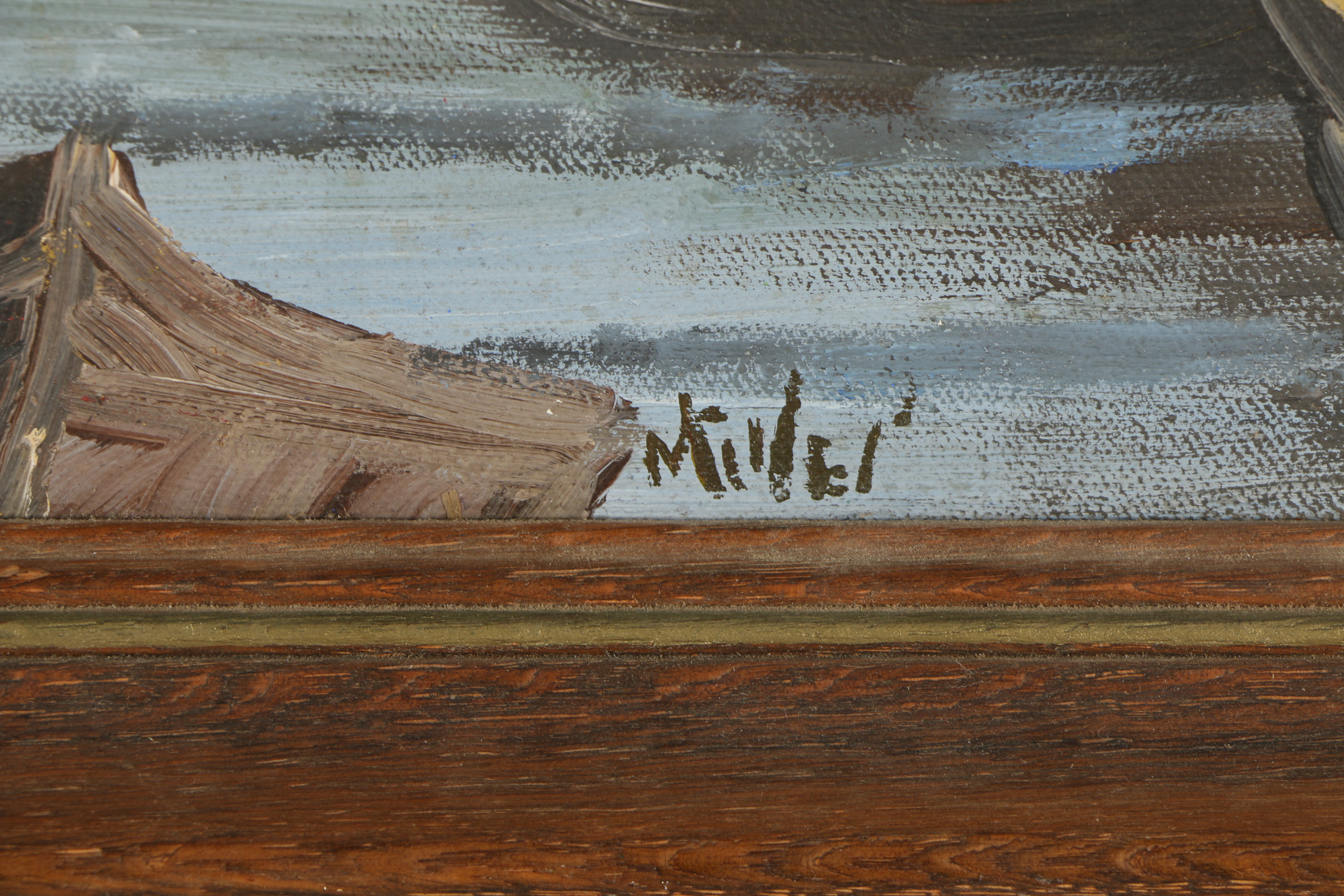 Millei Oil Painting of European Canal Scene