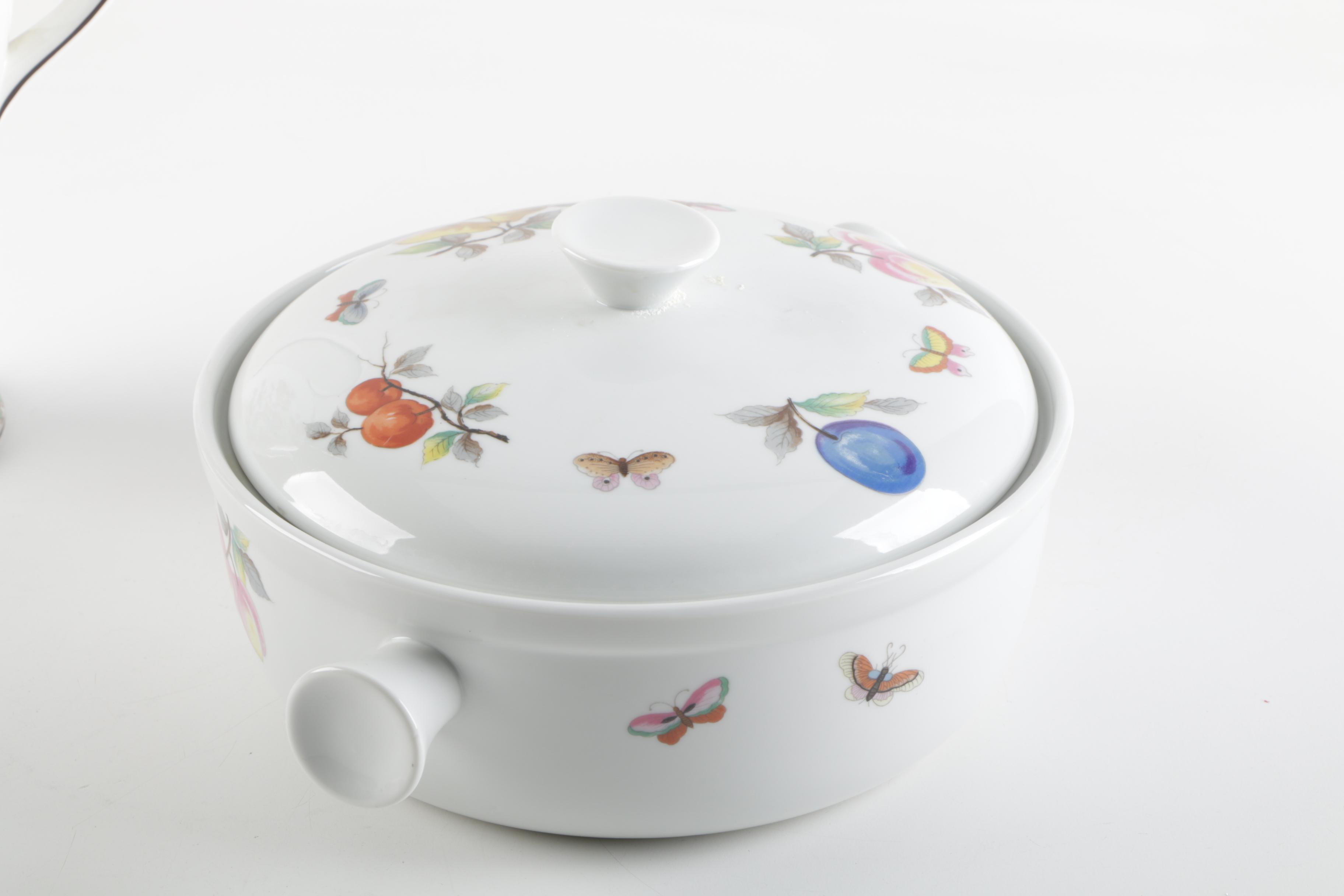 Wedgwood "Kutani Crane" Coffee Pot and Andrea by Sadek "Fruit" Cocotte